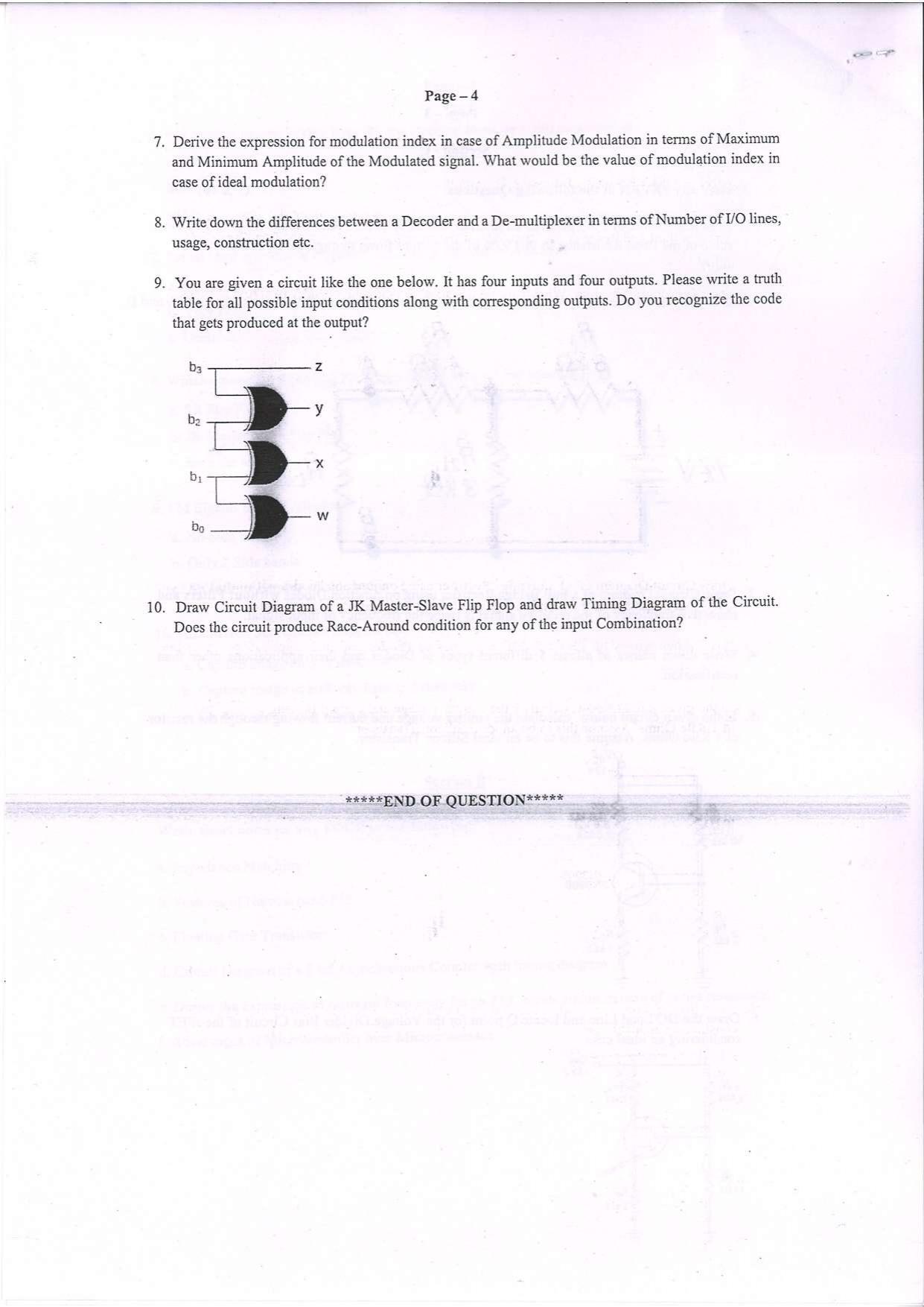 Question Paper of  Technical Assistant ‘A’ (Electronics) at BITM, Kolkata (Advertisement No. 4/2022) - Page 4