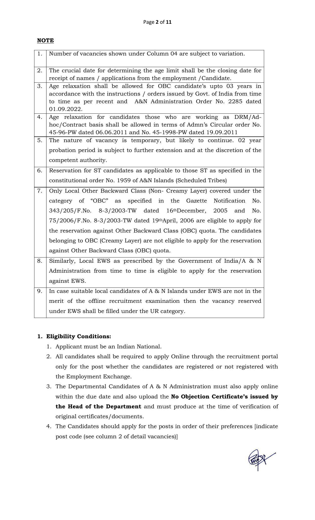 Andaman & Nicobar Administration Invites Application for 8 Cook, Mali, More Vacancies Recruitment 2022 - Page 2