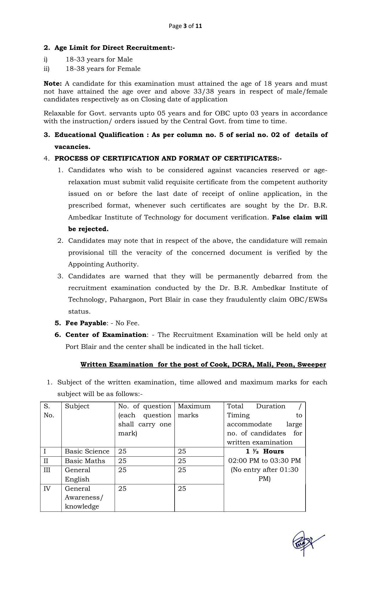 Andaman & Nicobar Administration Invites Application for 8 Cook, Mali, More Vacancies Recruitment 2022 - Page 4
