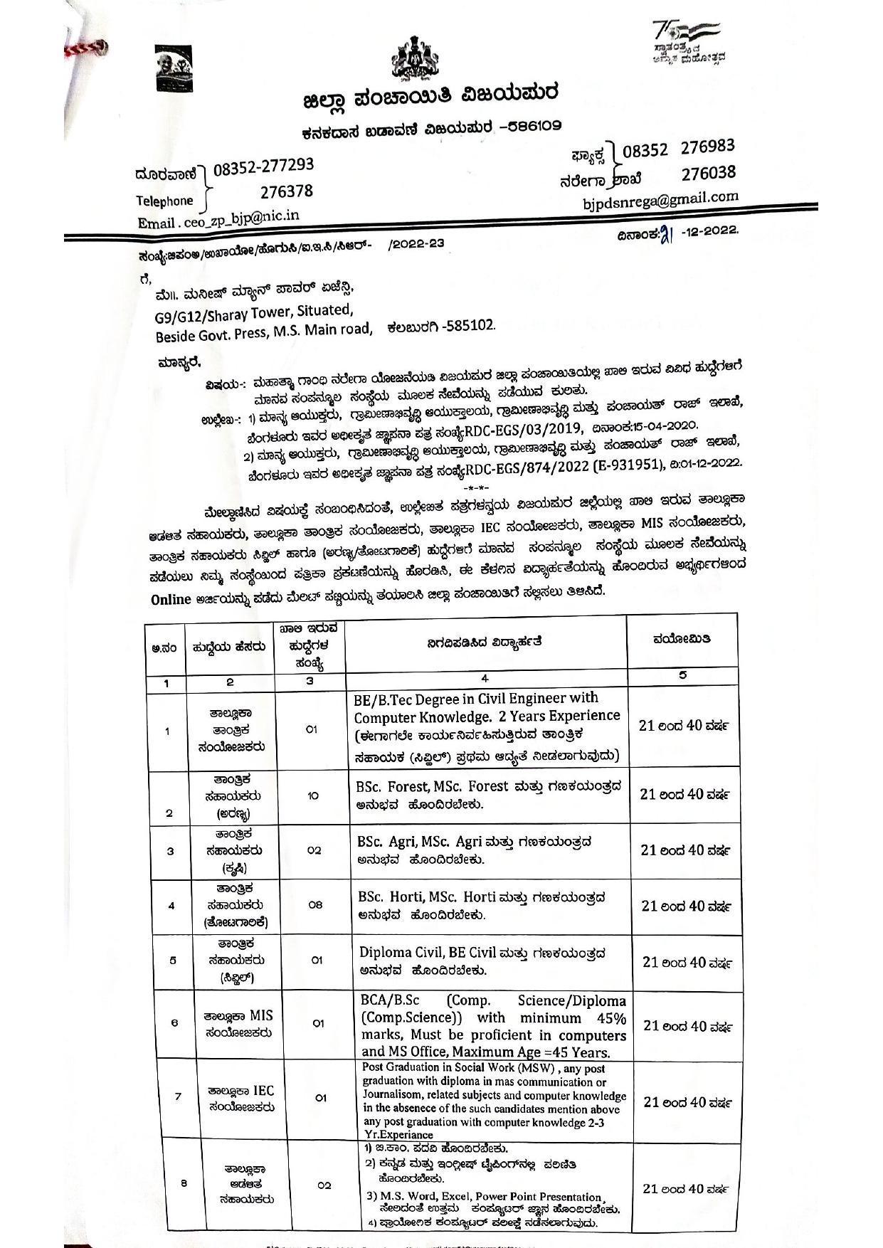Vijayapura Zilla Panchayat Invites Application for 26 Technical Assistant, MIS Coordinator Recruitment 2023 - Page 2