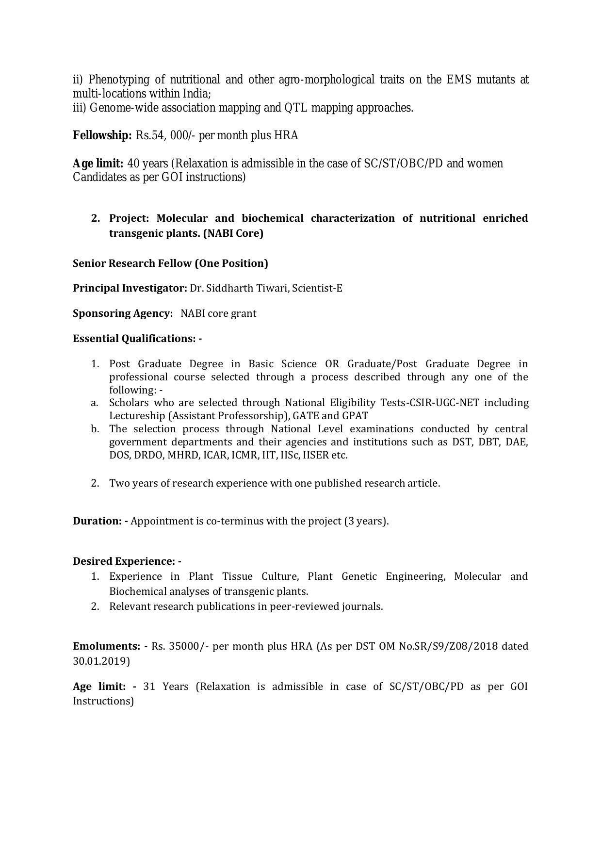 NABI Invites Application for Research Associate-III, Project Scientist-I, More Vacancies Recruitment 2022 - Page 1