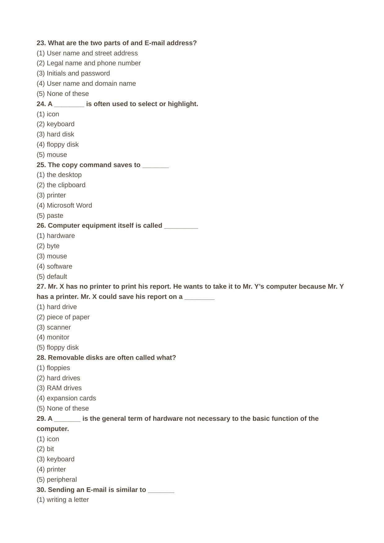 patnahighcourt.bih.nic.in District Judge Question Papers PDF for Computer Knowledge - Page 4