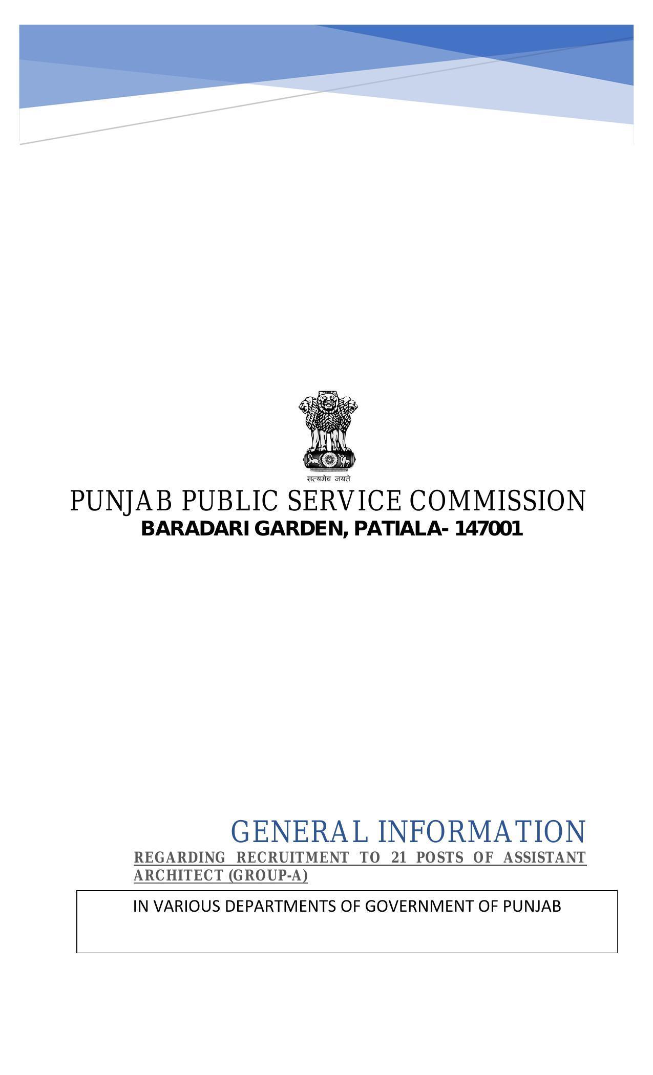 Punjab Public Service Commission Invites Application for 21 Assistant Architect Recruitment 2022 - Page 4