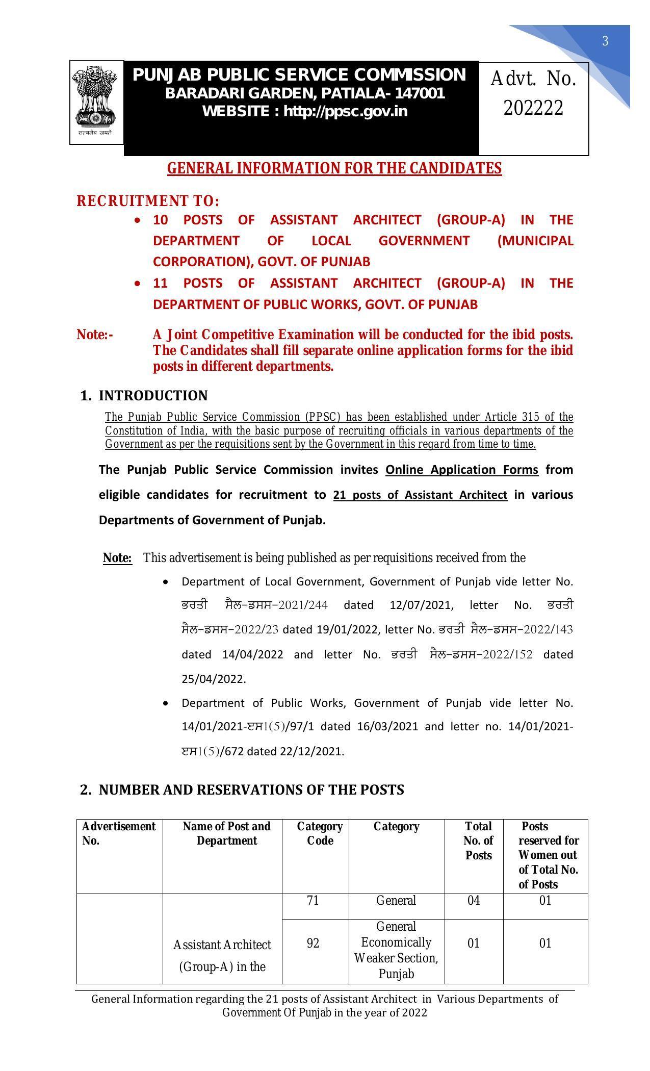 Punjab Public Service Commission Invites Application for 21 Assistant Architect Recruitment 2022 - Page 13