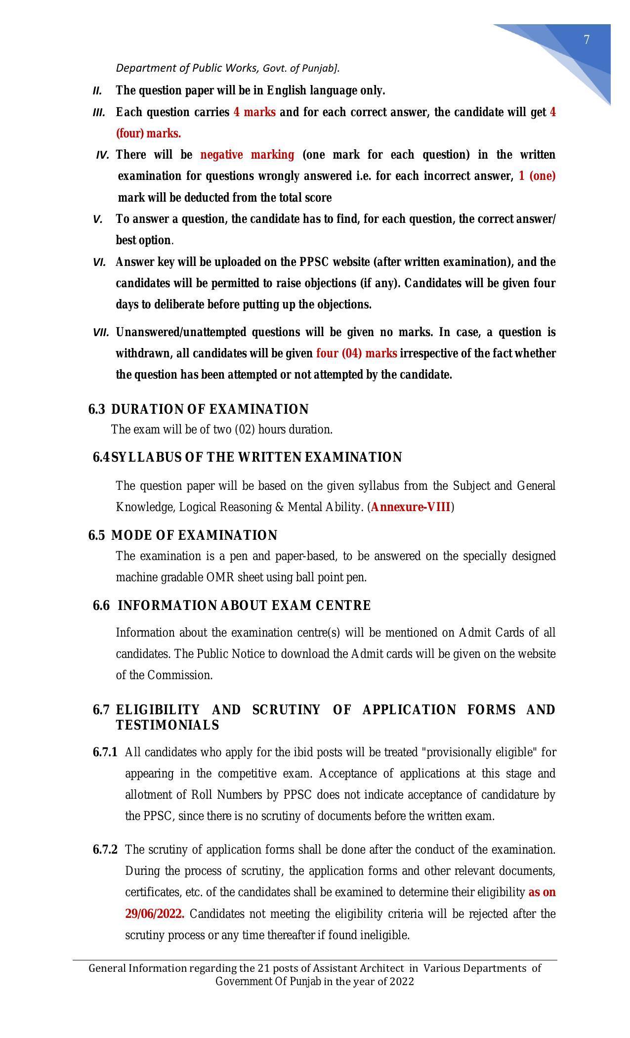 Punjab Public Service Commission Invites Application for 21 Assistant Architect Recruitment 2022 - Page 26