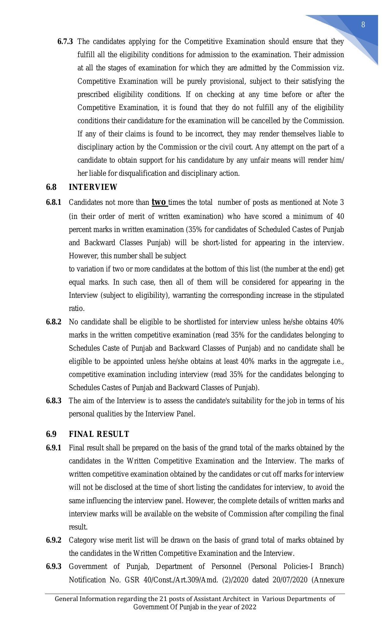 Punjab Public Service Commission Invites Application for 21 Assistant Architect Recruitment 2022 - Page 31