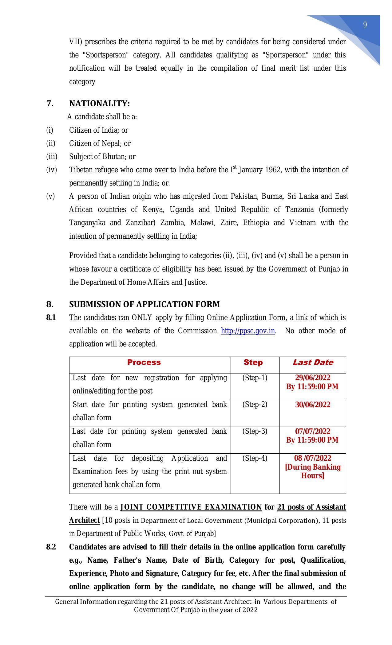 Punjab Public Service Commission Invites Application for 21 Assistant Architect Recruitment 2022 - Page 11