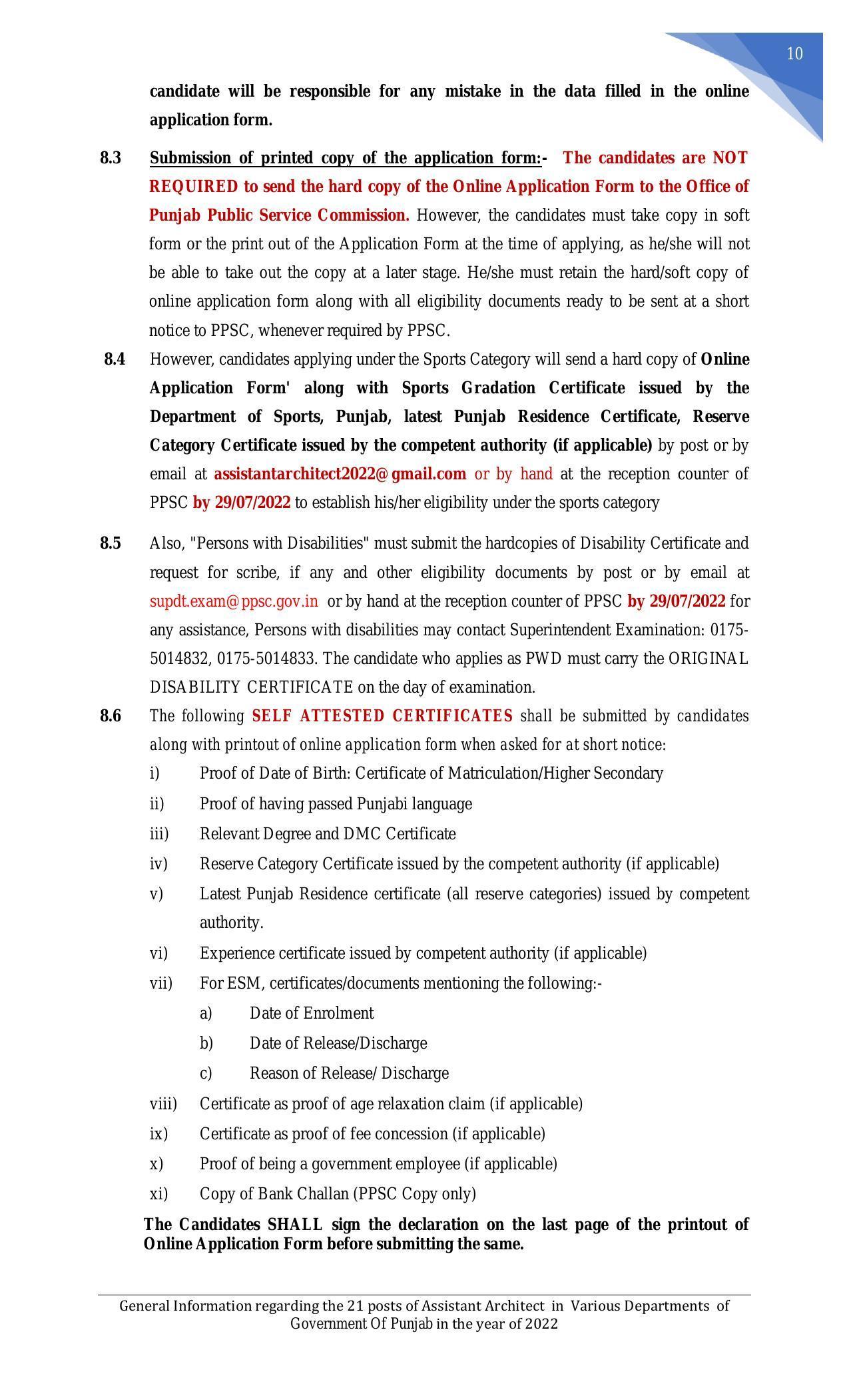 Punjab Public Service Commission Invites Application for 21 Assistant Architect Recruitment 2022 - Page 17