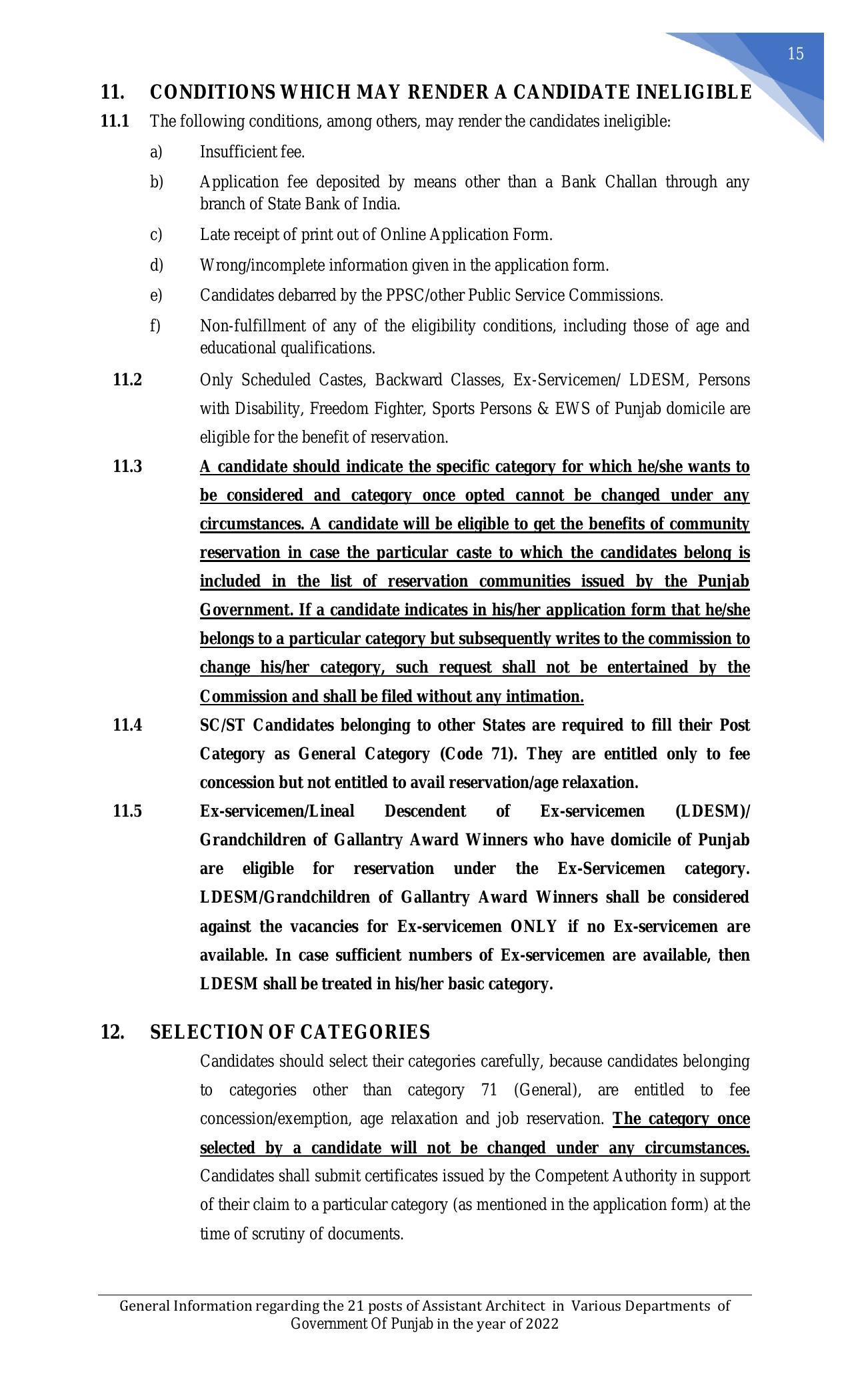Punjab Public Service Commission Invites Application for 21 Assistant Architect Recruitment 2022 - Page 15