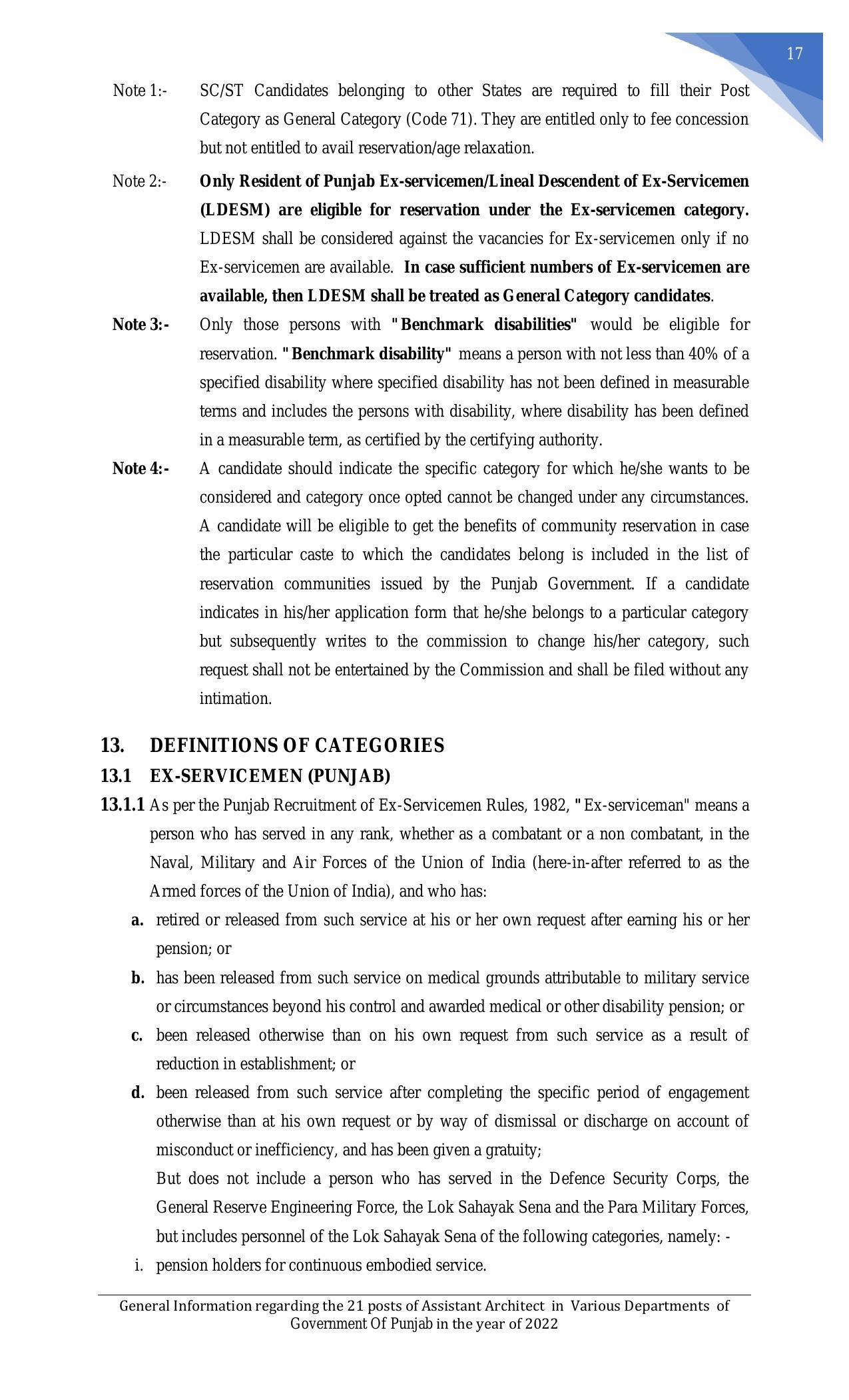 Punjab Public Service Commission Invites Application for 21 Assistant Architect Recruitment 2022 - Page 27