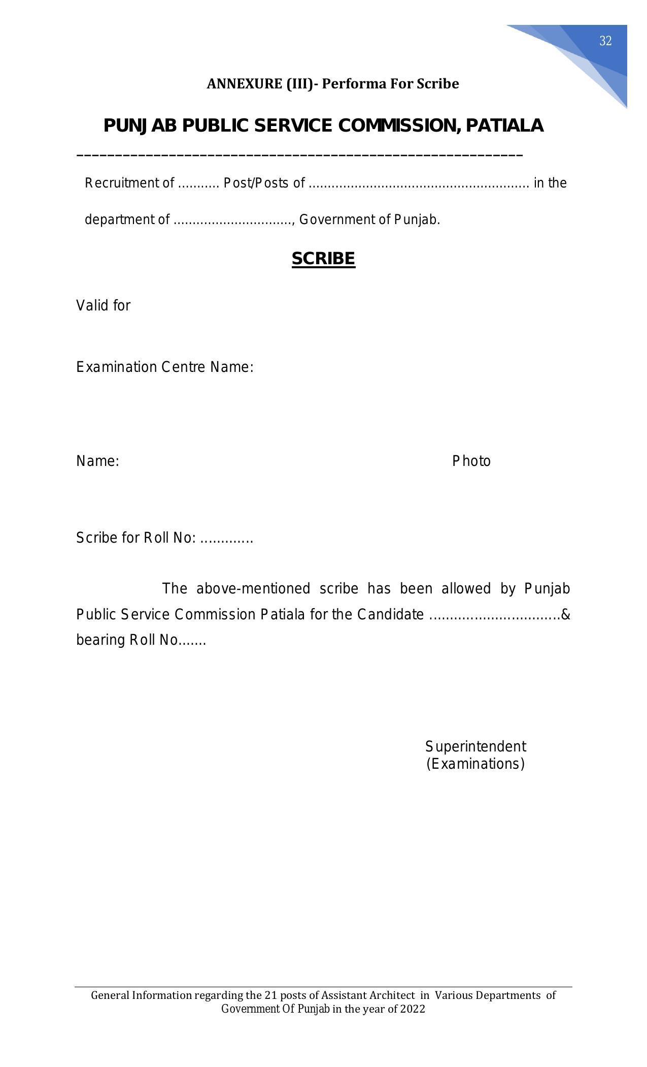 Punjab Public Service Commission Invites Application for 21 Assistant Architect Recruitment 2022 - Page 22