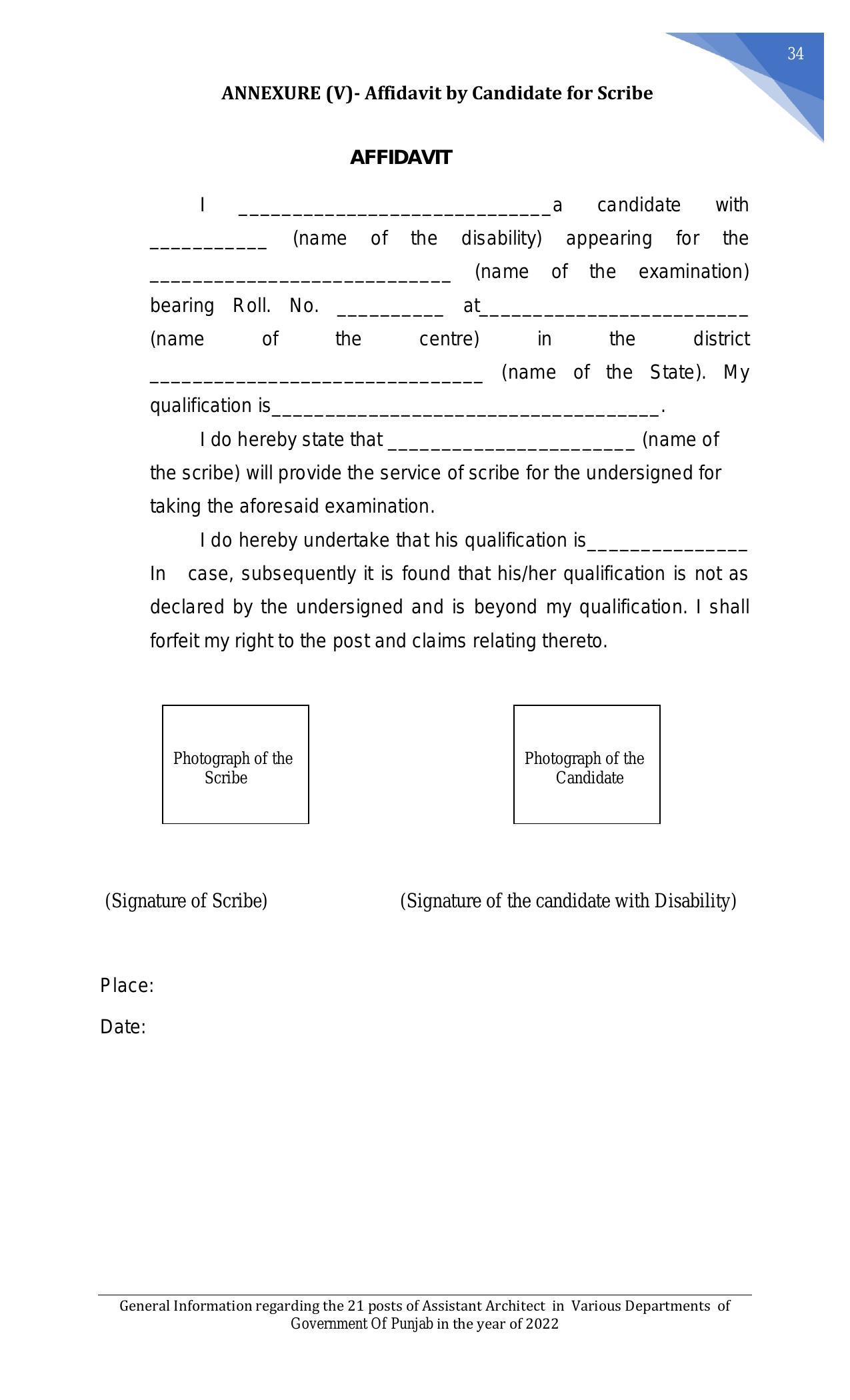 Punjab Public Service Commission Invites Application for 21 Assistant Architect Recruitment 2022 - Page 1