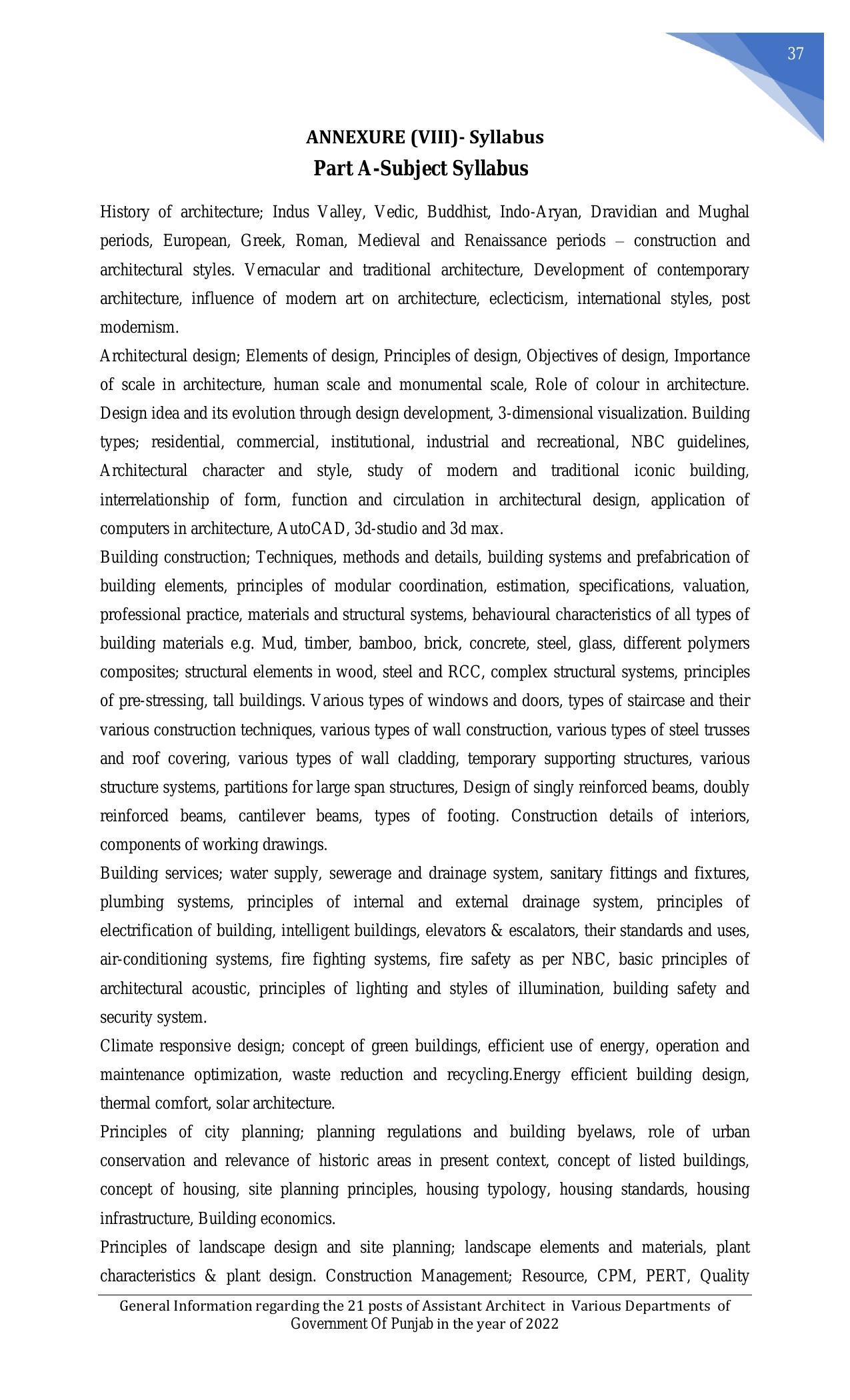 Punjab Public Service Commission Invites Application for 21 Assistant Architect Recruitment 2022 - Page 16