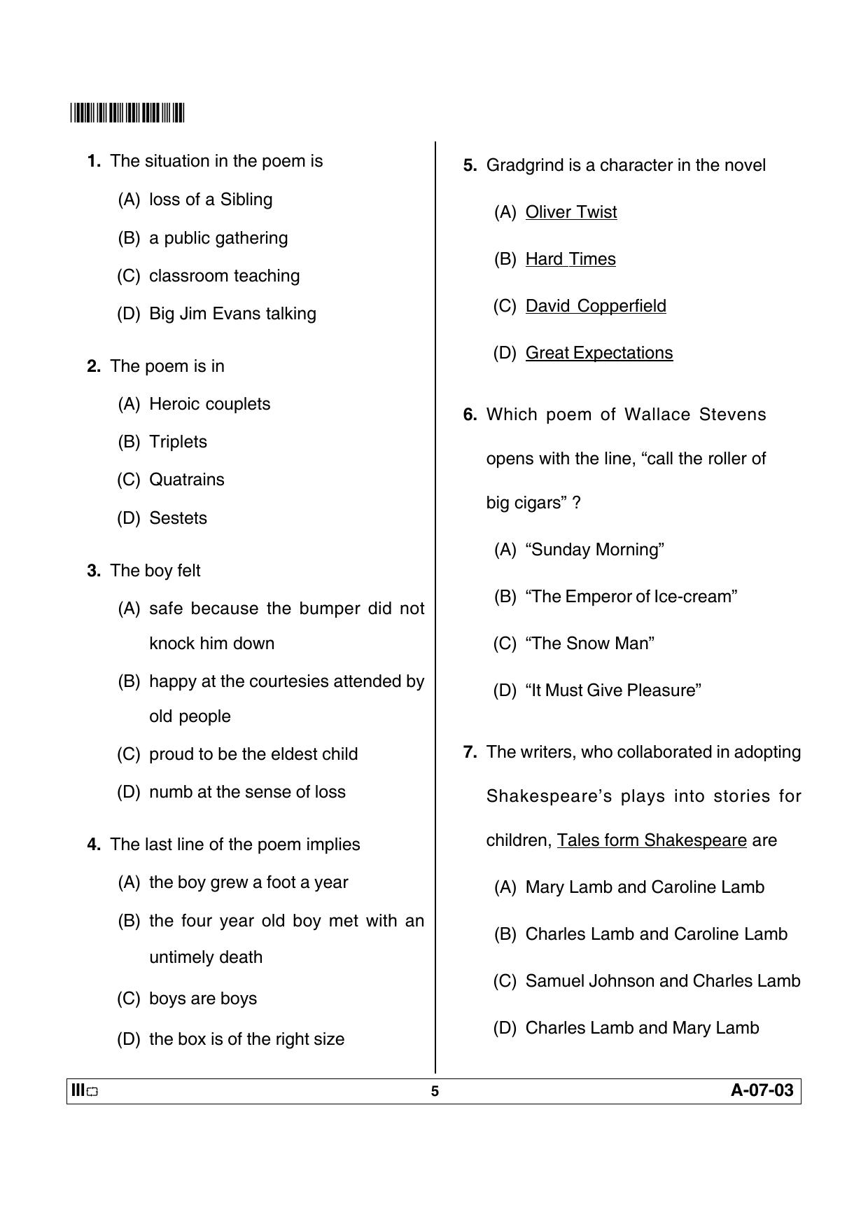 APSET English Previous Paper PDF - Page 5