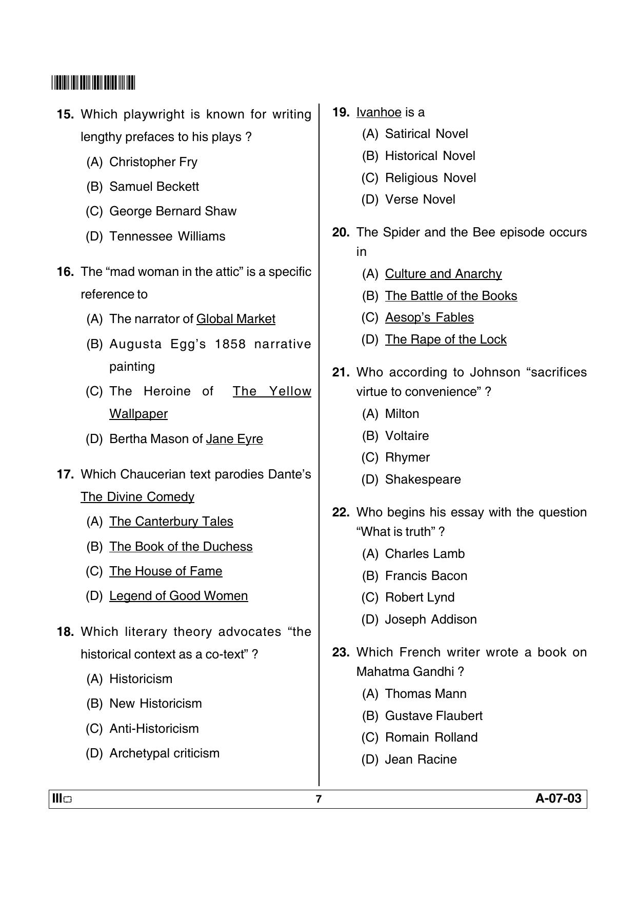 APSET English Previous Paper PDF - Page 7