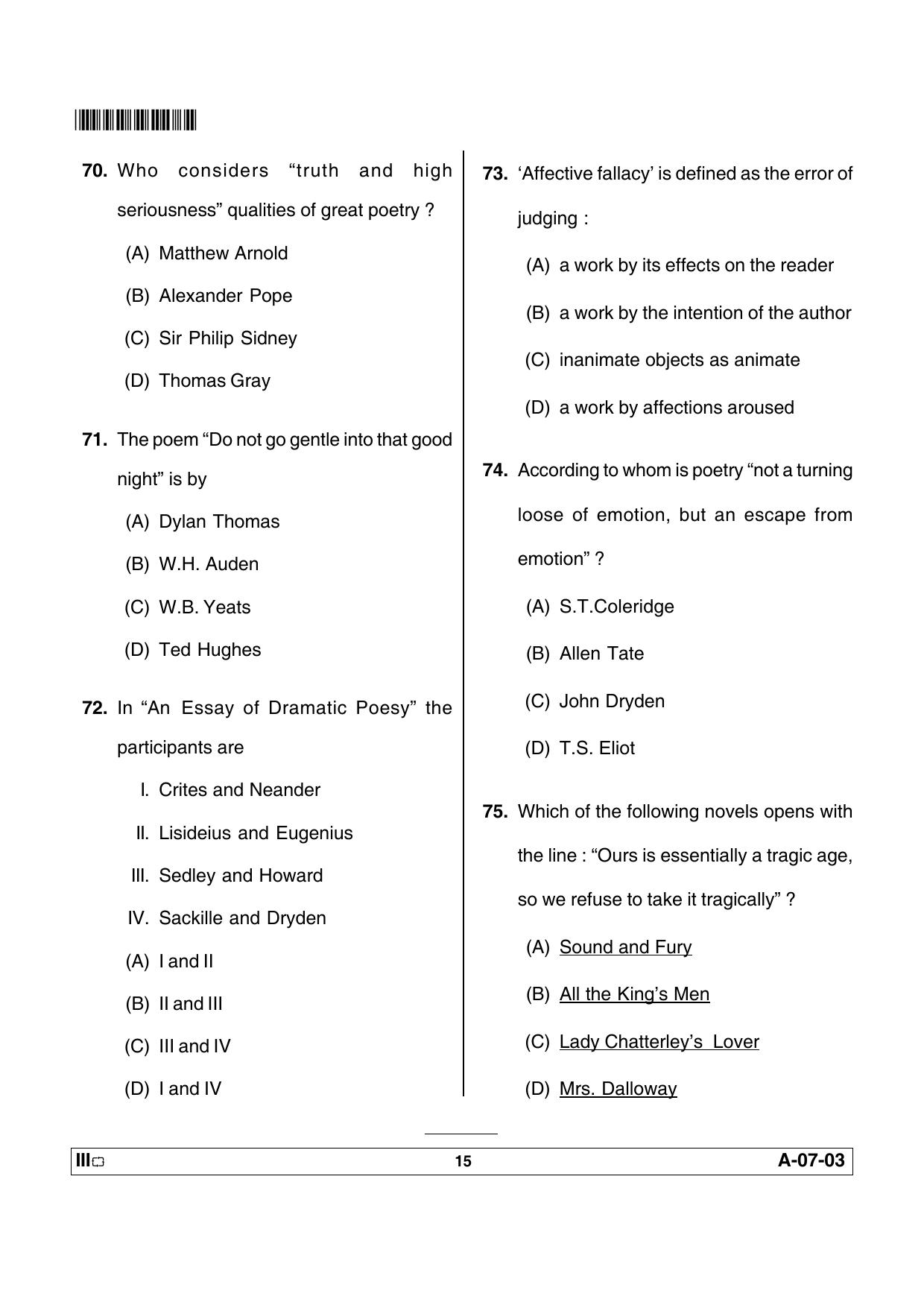 APSET English Previous Paper PDF - Page 15