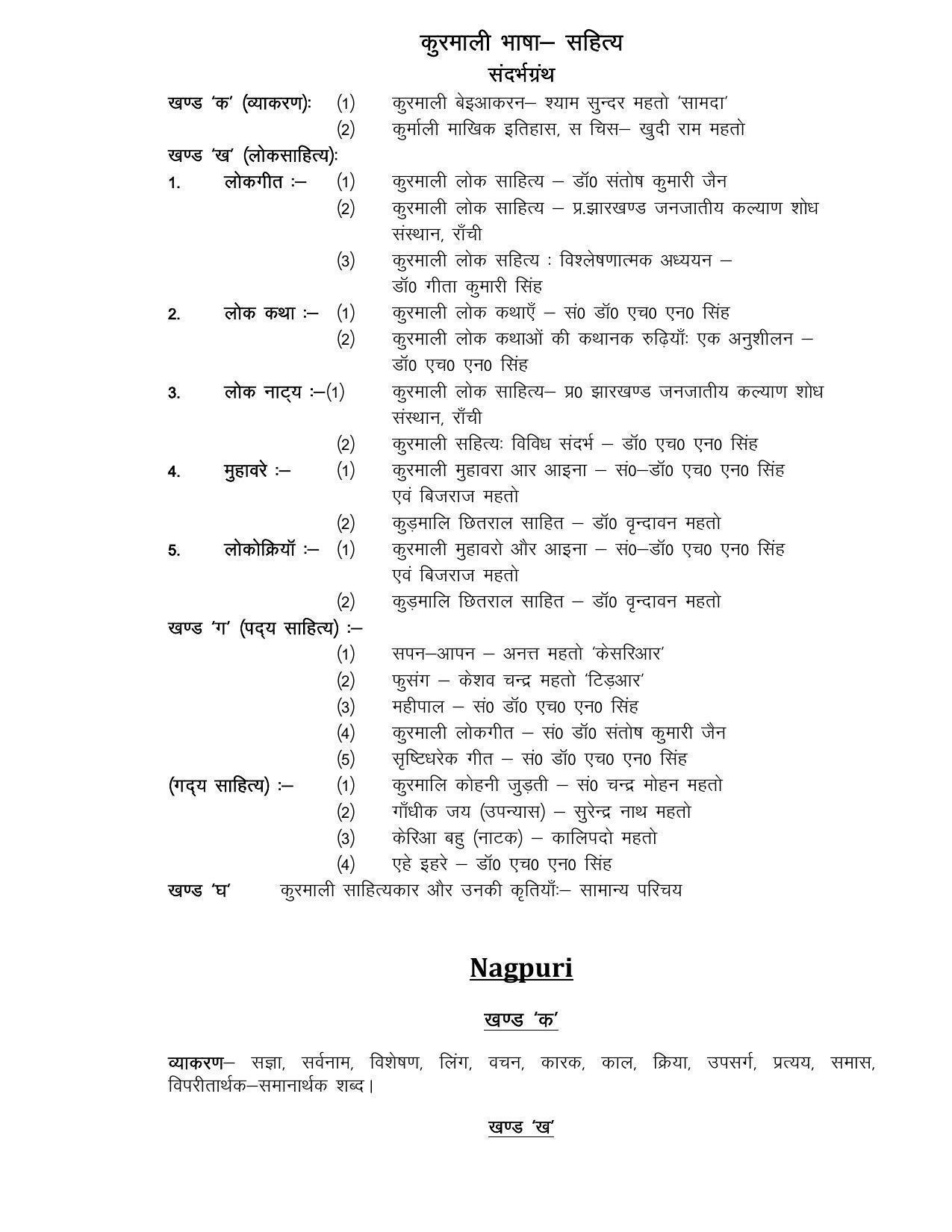 JSSC TGT Teacher Syllabus, Exam Pattern - Page 1