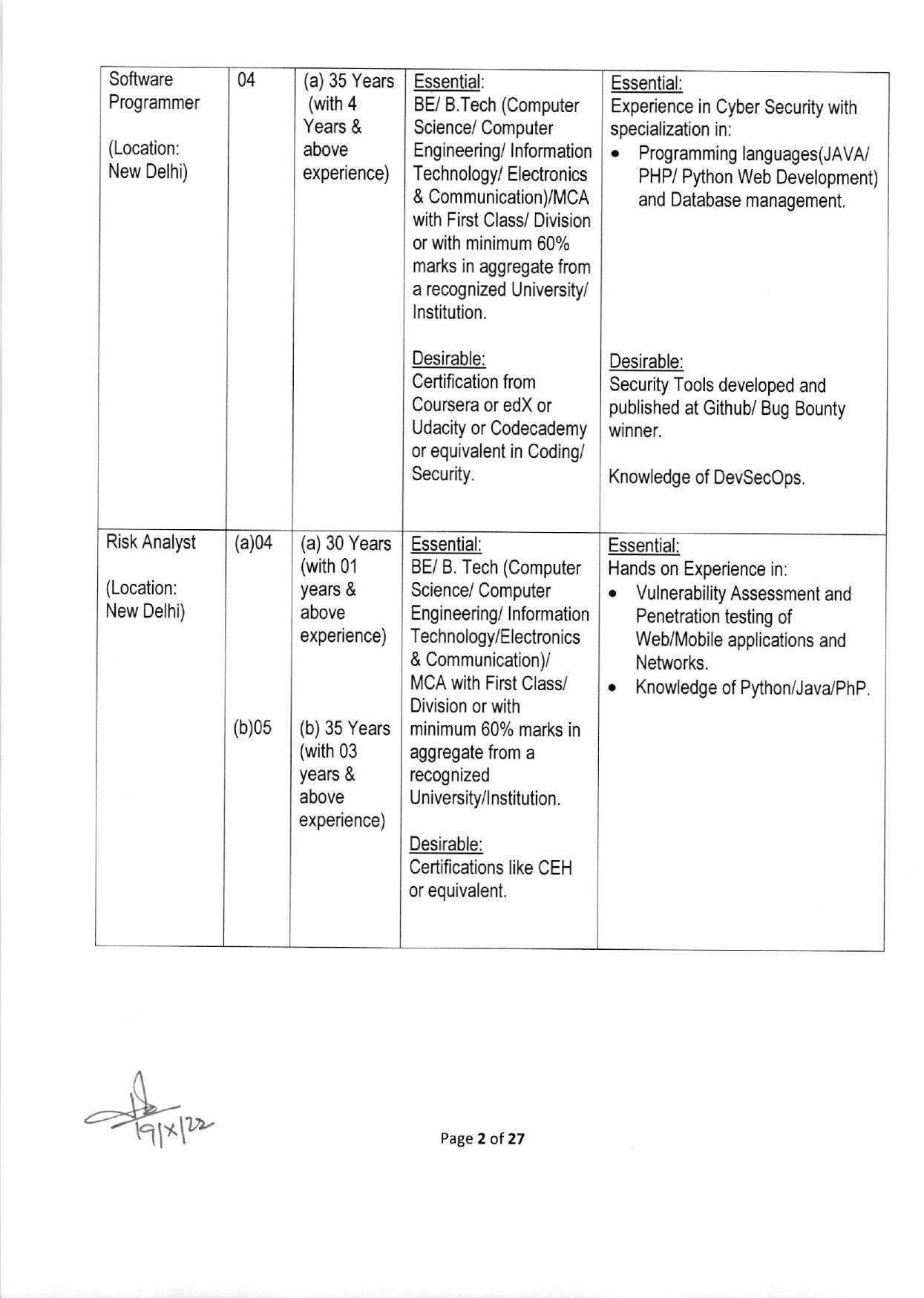 NTRO Invites Application for 125 IT Professional / Engineer Recruitment 2022 - Page 7