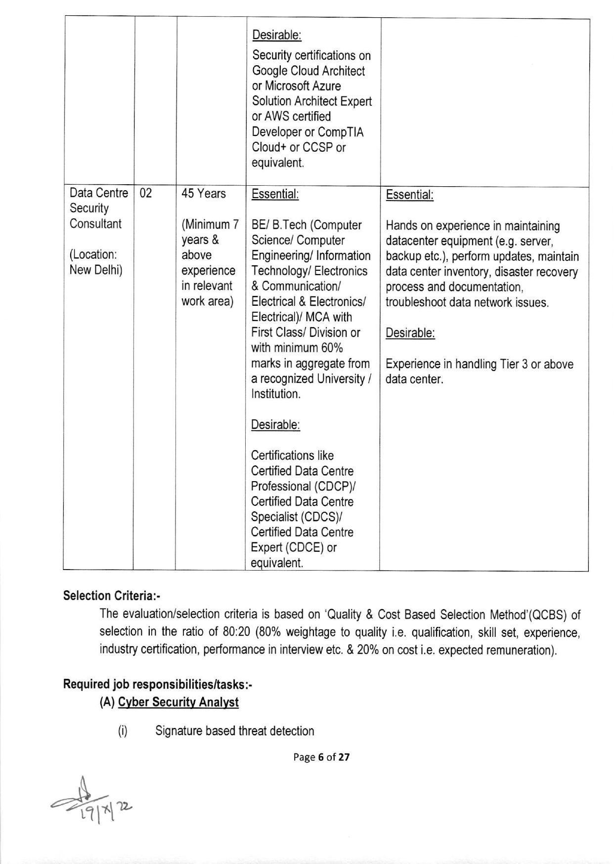 NTRO Invites Application for 125 IT Professional / Engineer Recruitment 2022 - Page 17