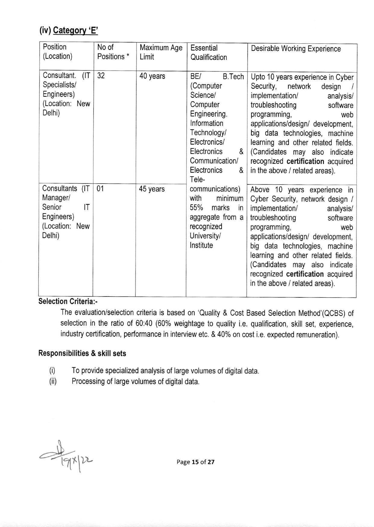 NTRO Invites Application for 125 IT Professional / Engineer Recruitment 2022 - Page 10