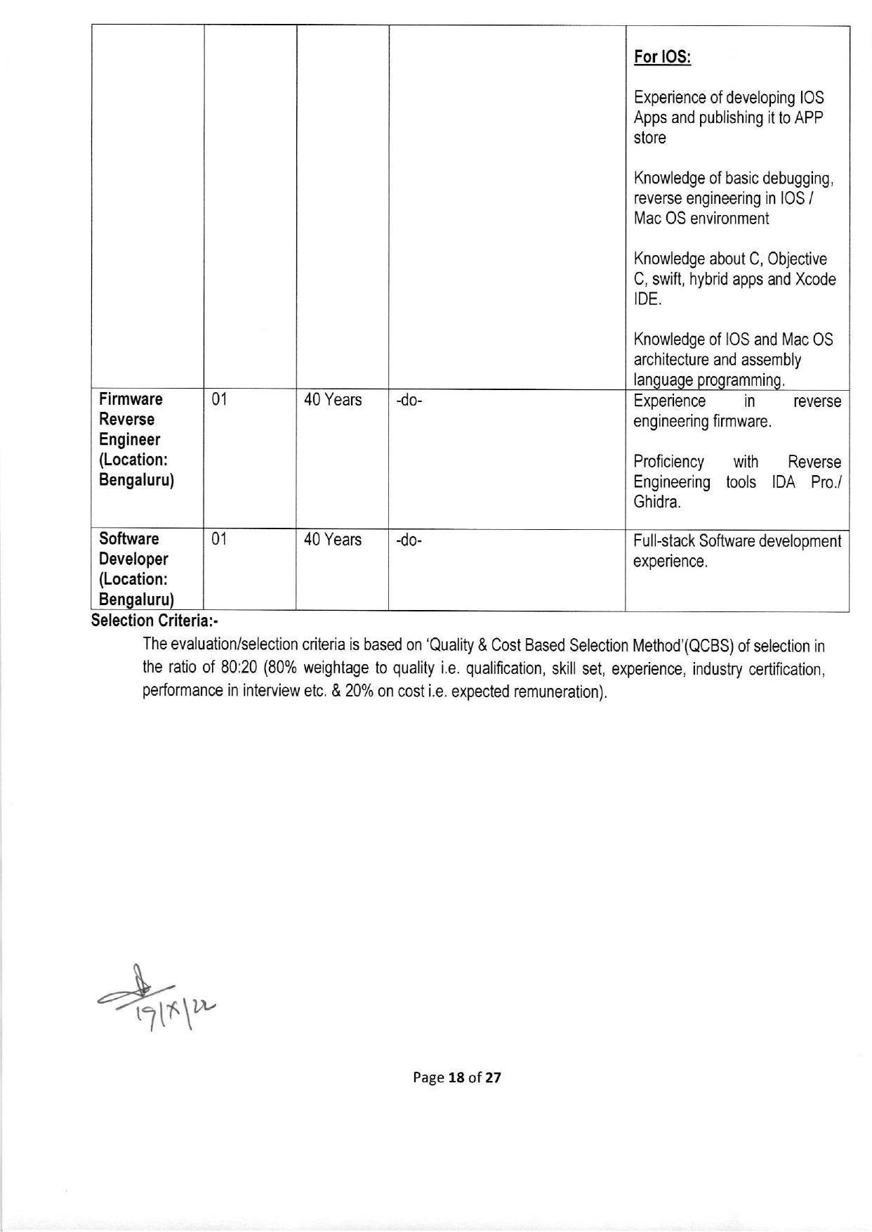 NTRO Invites Application for 125 IT Professional / Engineer Recruitment 2022 - Page 22