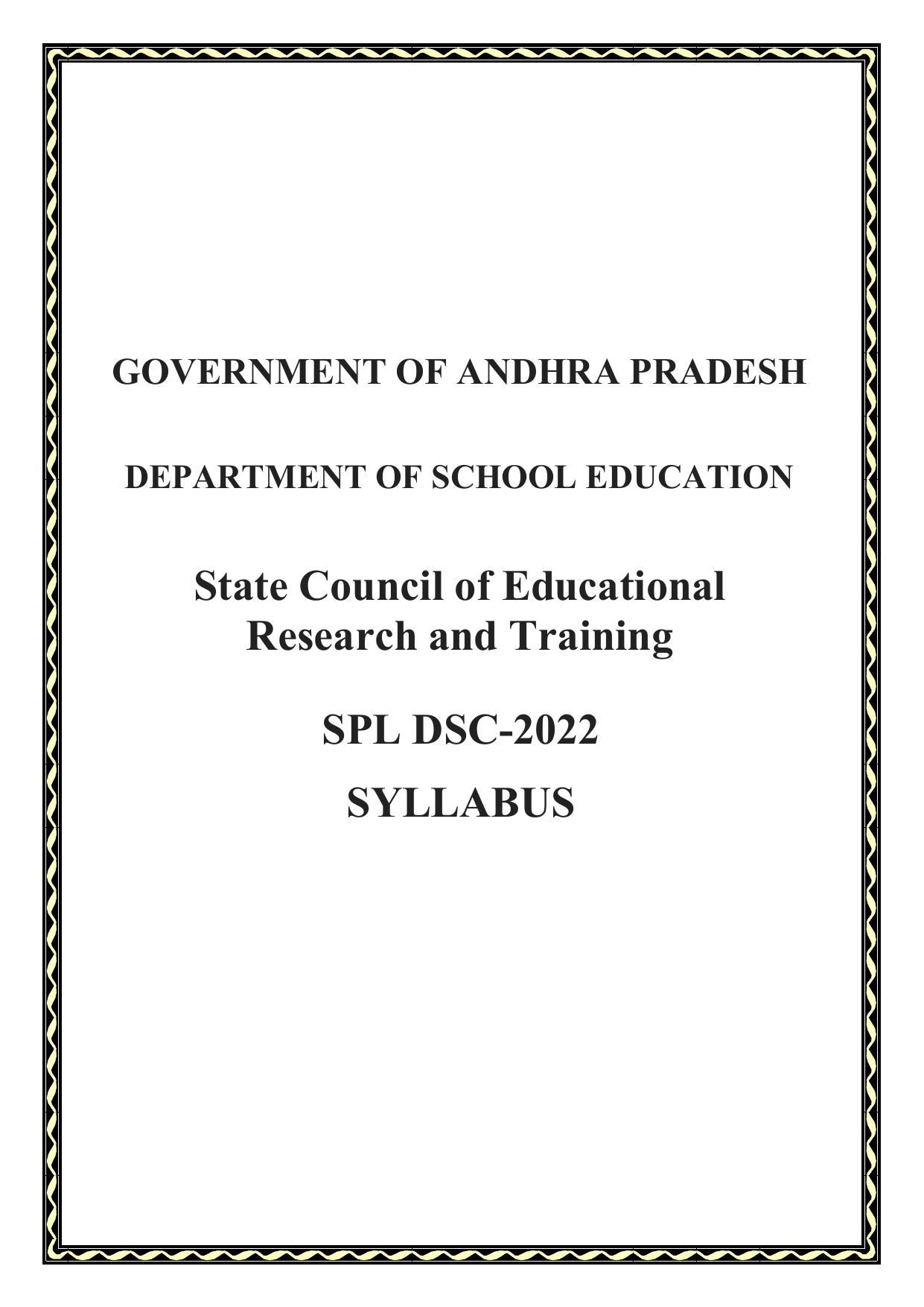 AP DSC SGT TET-TRT, SA, PGT, and All Subjects Syllabus - Page 1