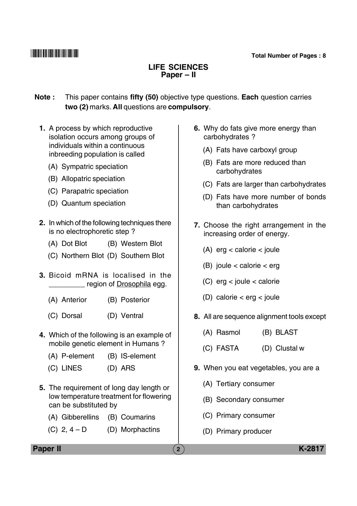 Life Sciences VCRC Sample Papers - Page 2
