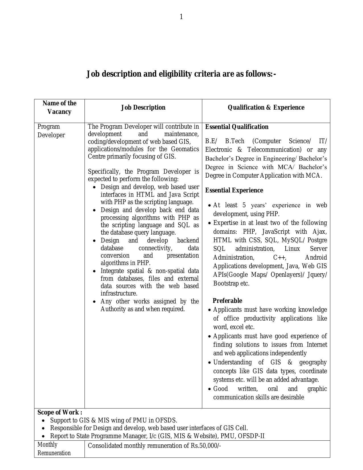 Odisha Forestry Sector Development Project (OFSDP) Invites Application for Program Developer Recruitment 2022 - Page 5