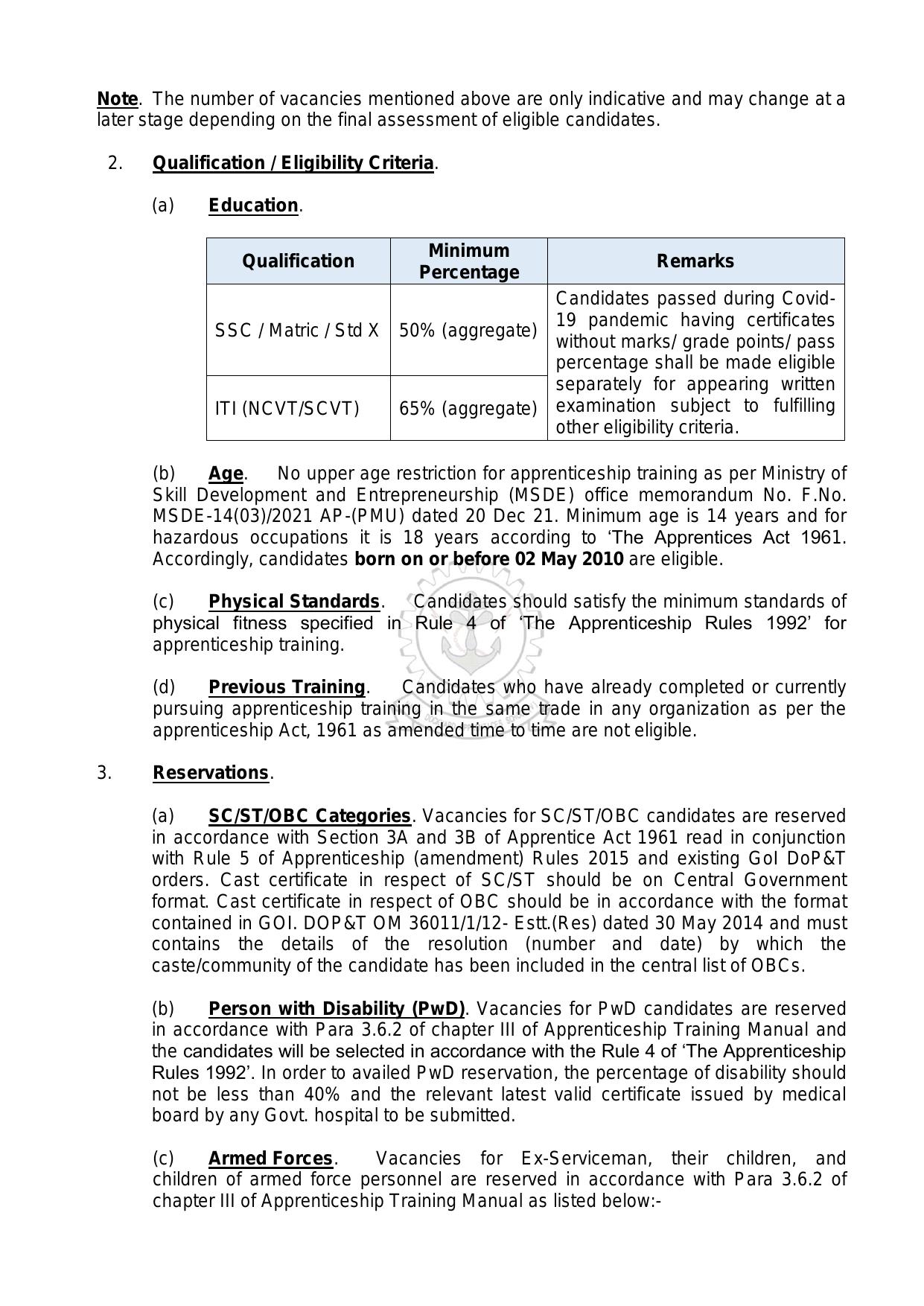 Naval Dockyard Visakhapatnam ITI Trade Apprentice Recruitment 2023 - Page 2
