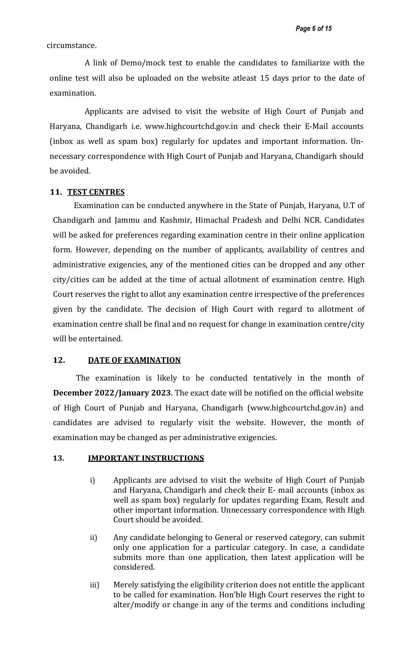 High Court of Punjab and Haryana Invites Application for 35 Restorer Recruitment 2022 - Page 10
