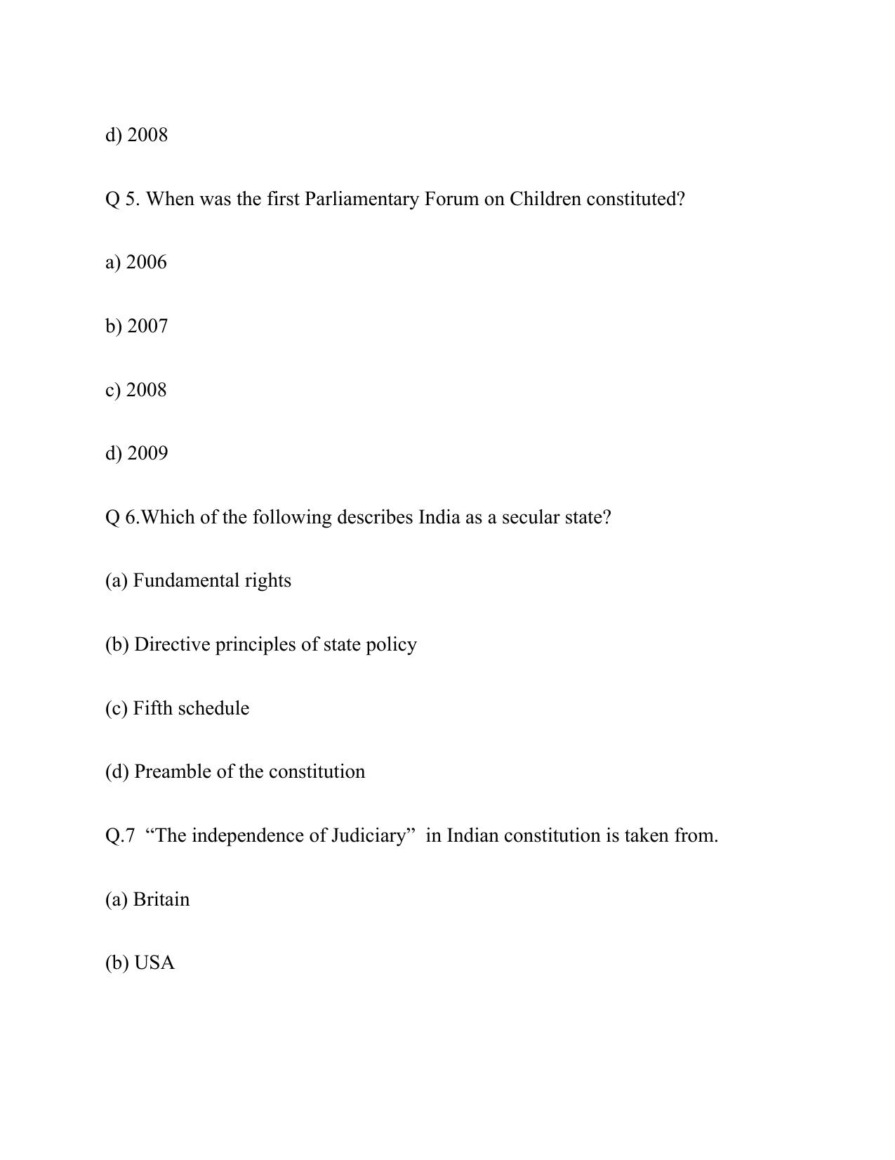 Electricity Department Lakshadweep Previous Papers: General Knowledge (Matriculation Level) - Page 12