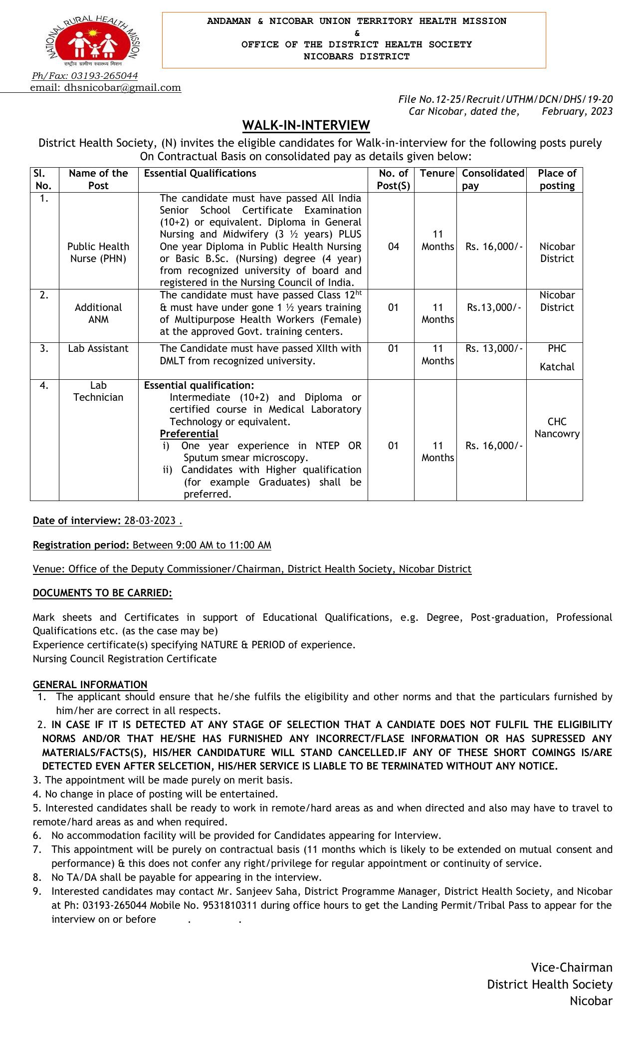 Andaman and Nicobar Administration Invites Application for Public Health Nurse, Additional ANM, More Vacancies Recruitment 2023 - Page 2