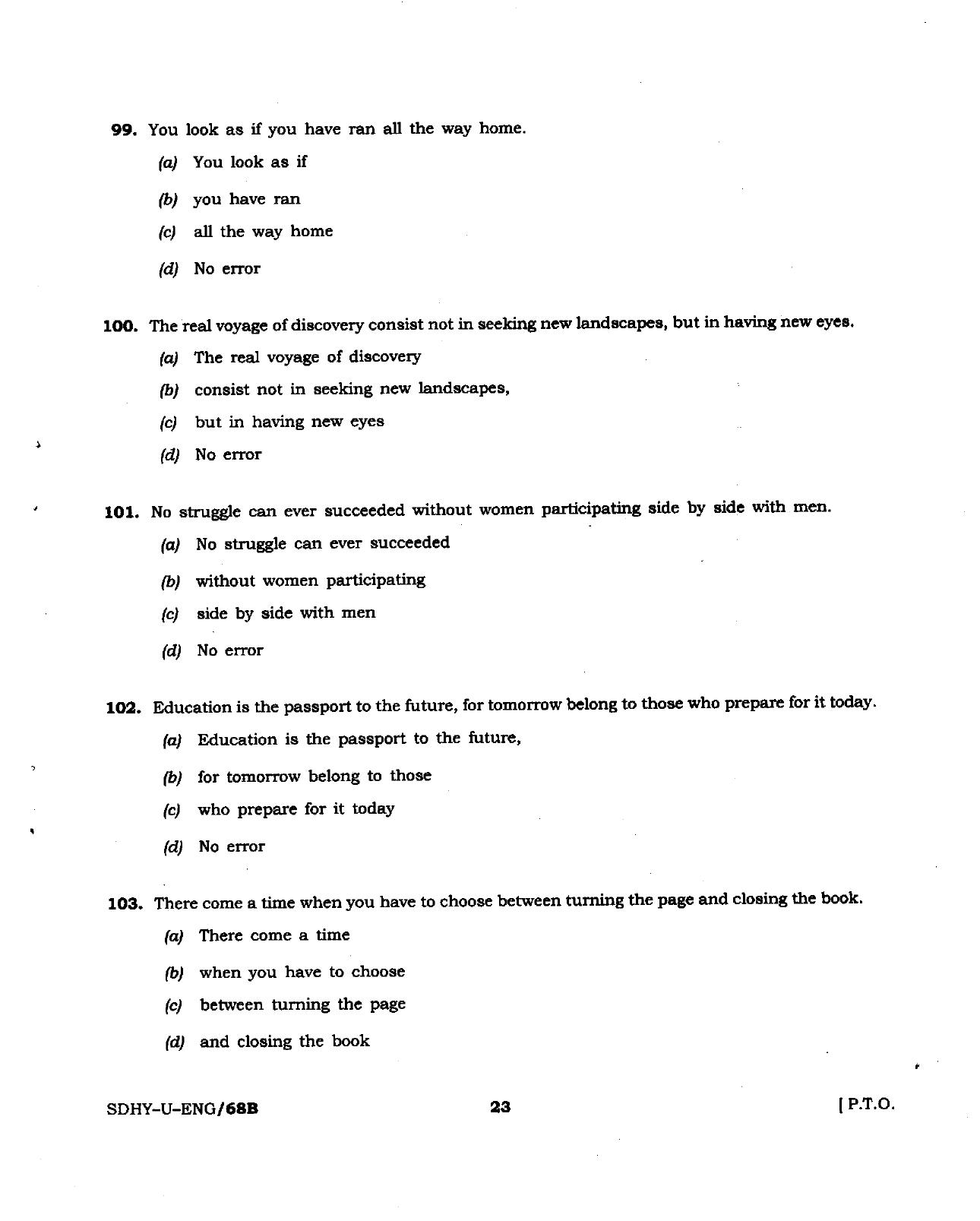 Patna High Court District Judge Previous Question Papers PDF for the English Language - Page 23