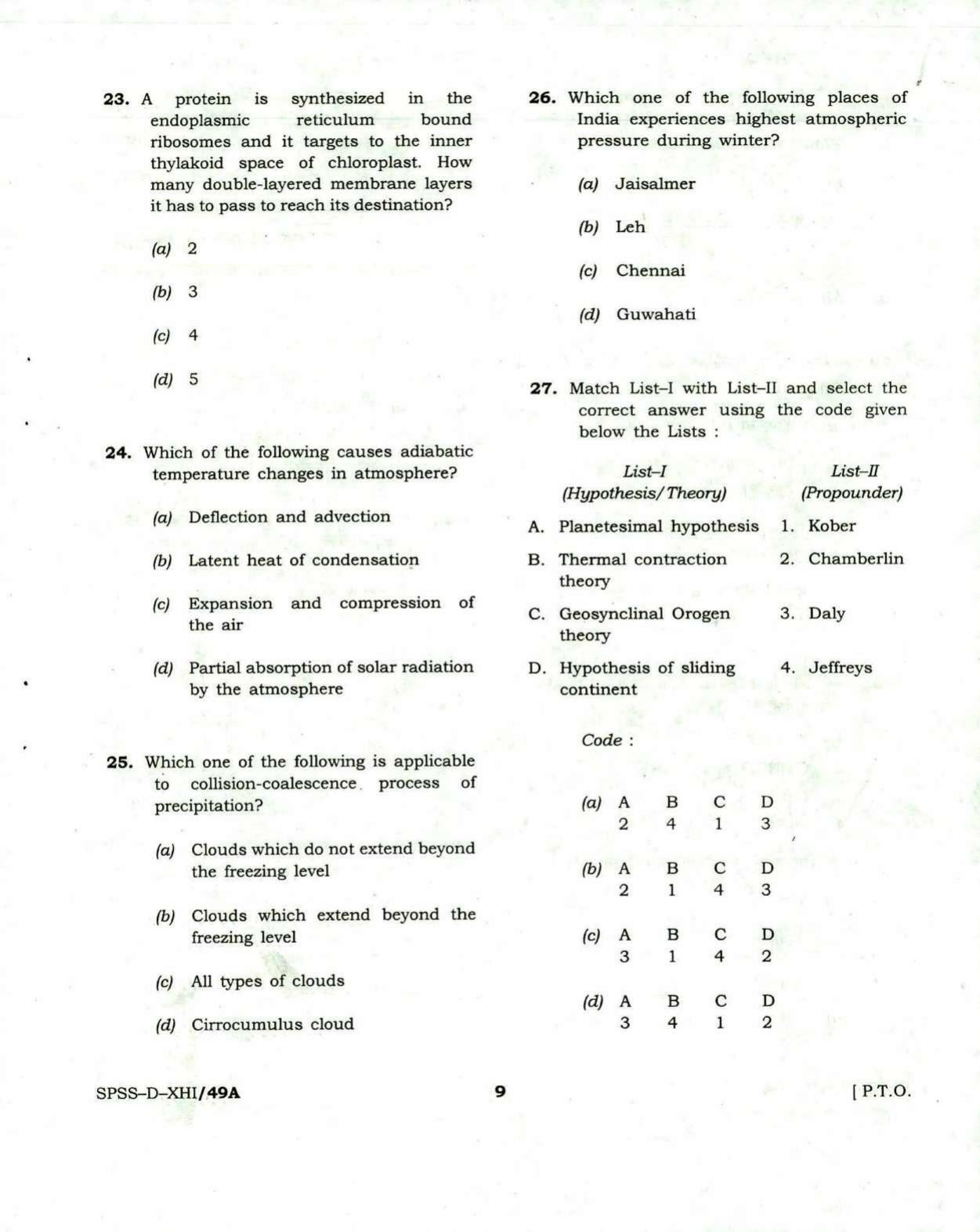 PBSSD General Knowledge Solved Papers - Page 9