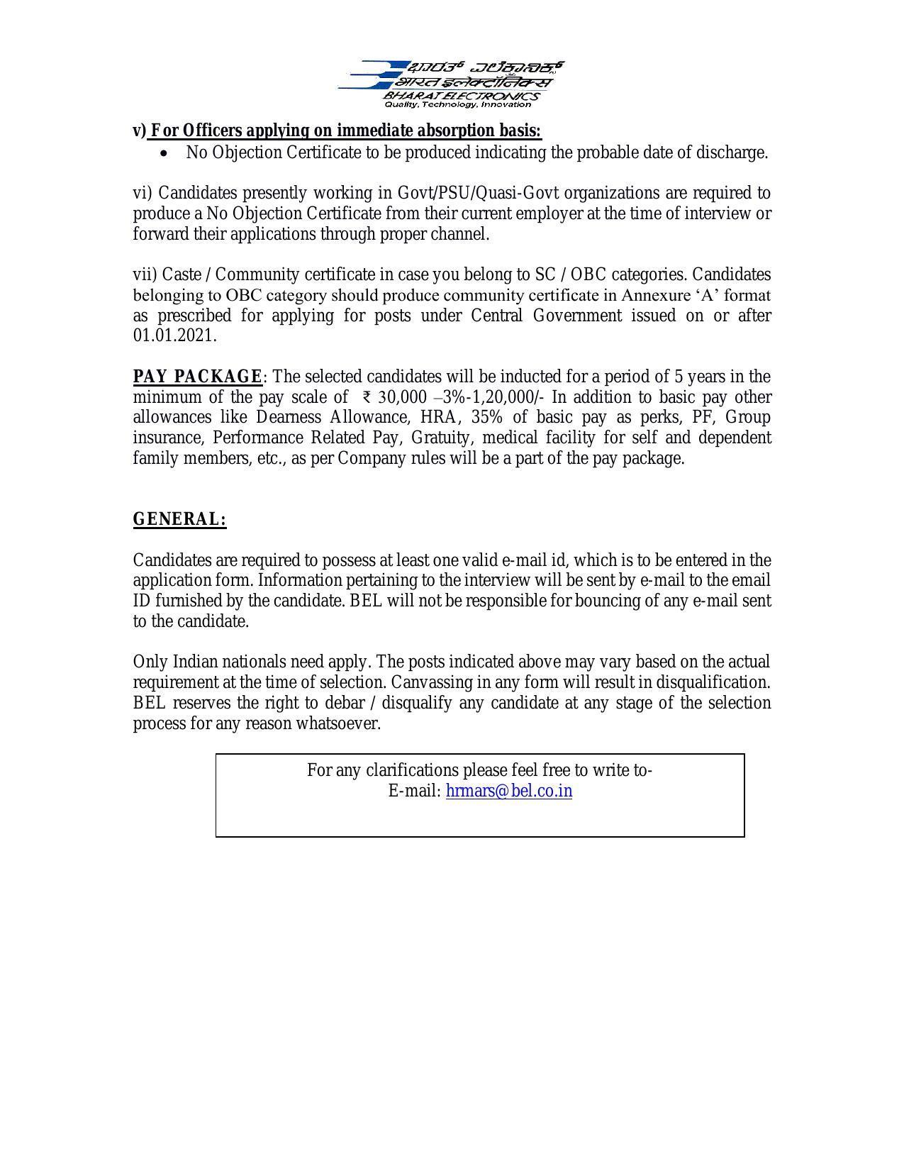 Bharat Electronics Limited (BEL) Invites Application for 6 Senior Assistant Engineer-I Recruitment 2022 - Page 2