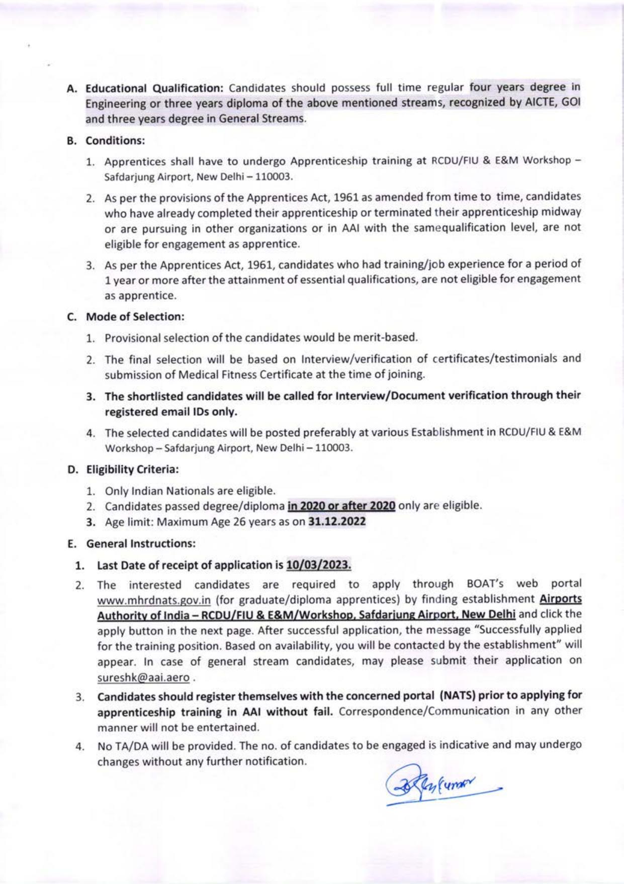 Airports Authority of India Invites Application for 10 Graduate Apprentice or Diploma Apprentices Recruitment 2023 - Page 2