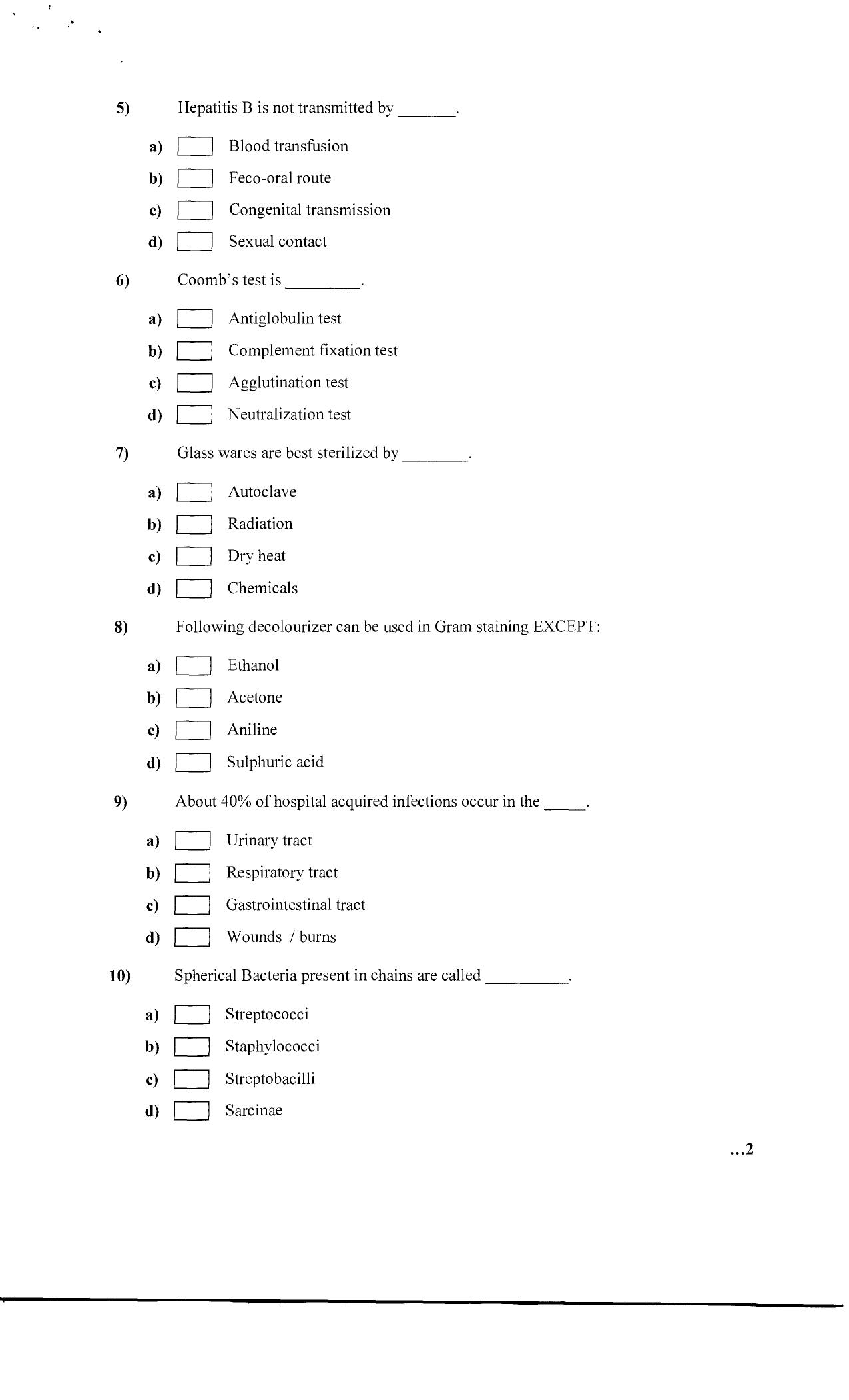 VCRC Microbiology Previous Year Question Papers - Page 2