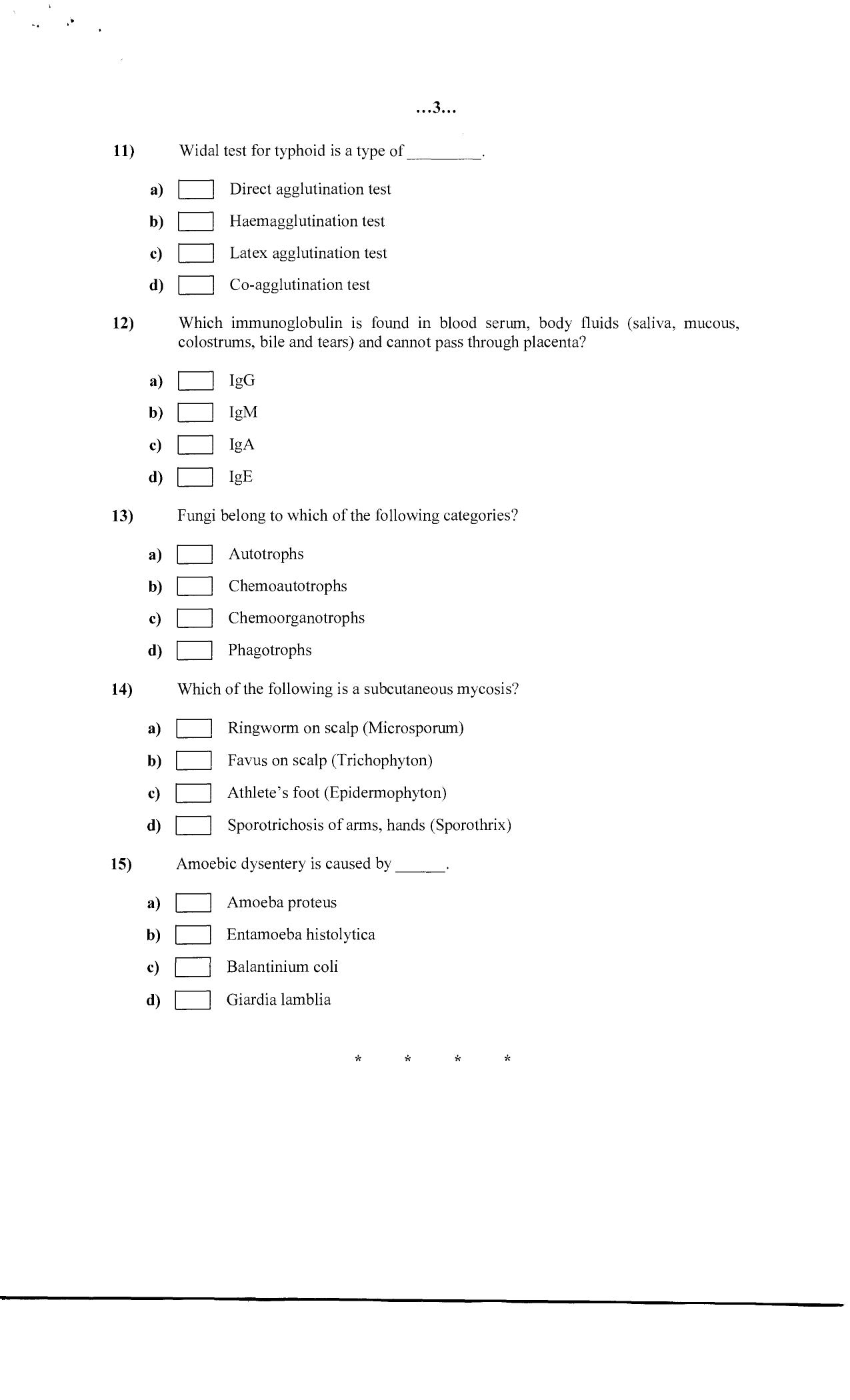 VCRC Microbiology Previous Year Question Papers - Page 3
