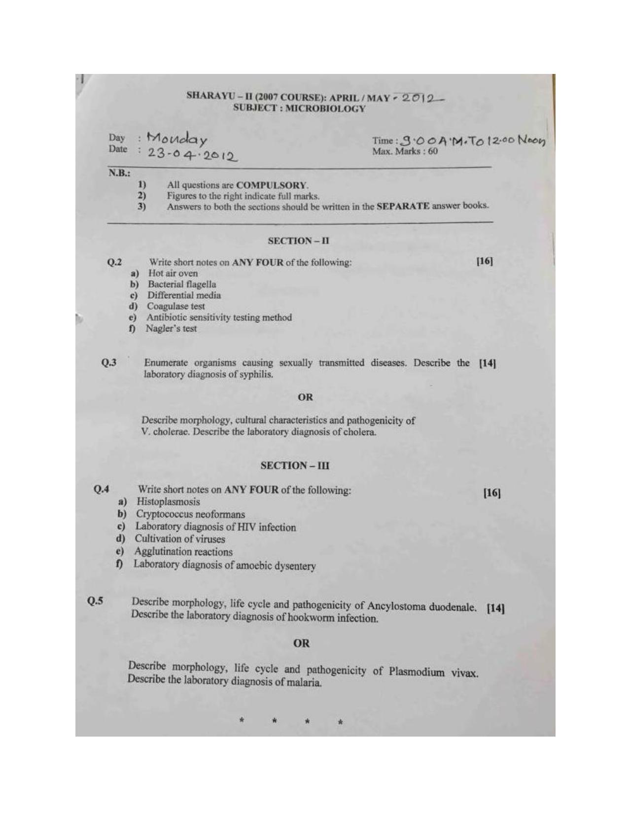 VCRC Microbiology Previous Year Question Papers - Page 32
