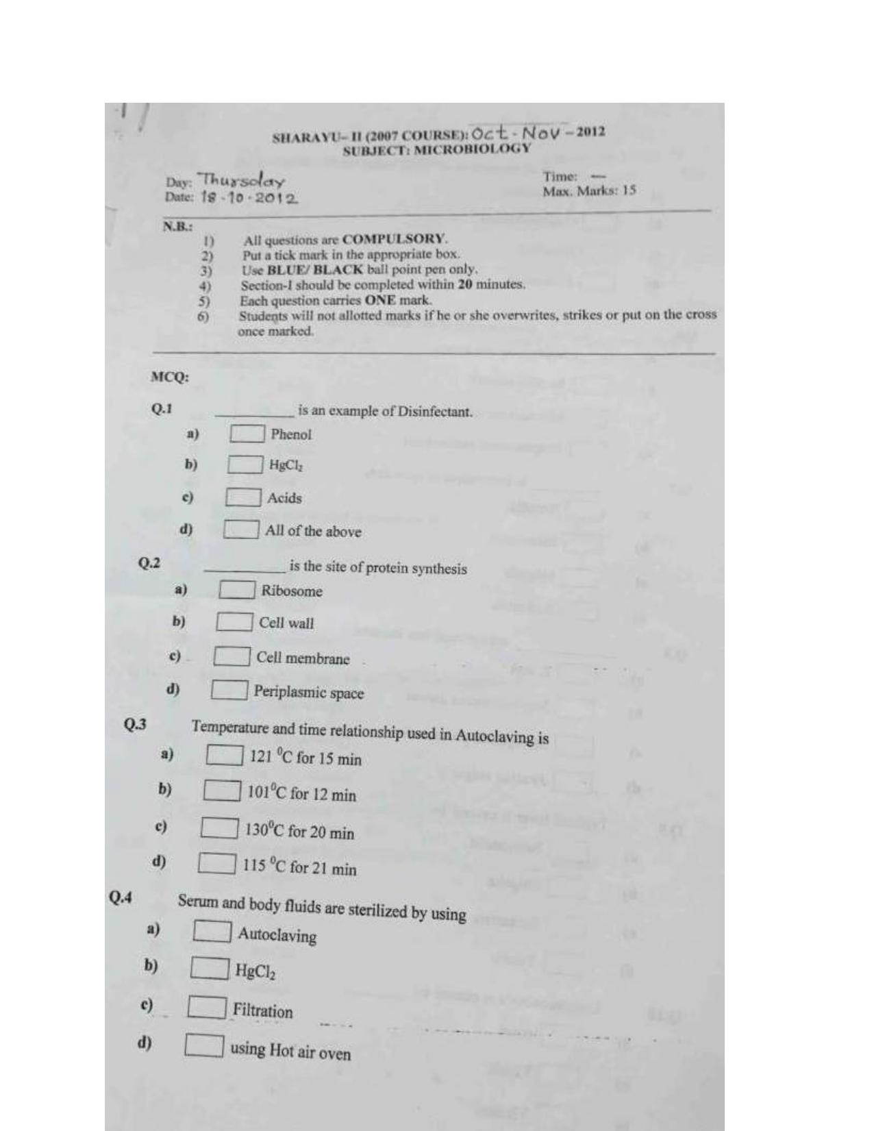 VCRC Microbiology Previous Year Question Papers - Page 33