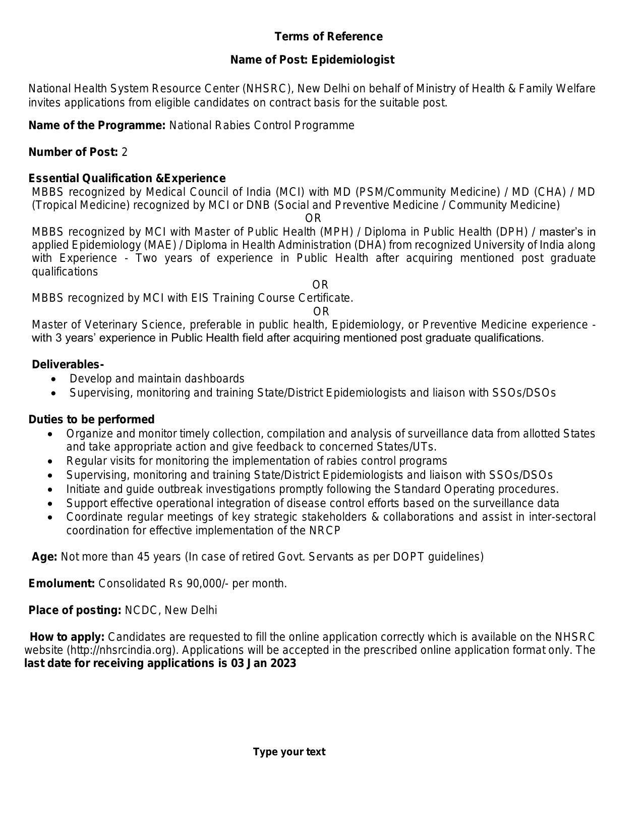 National Health Systems Resource Centre (NHSRC) Invites Application for Epidemiologist Recruitment 2022 - Page 2