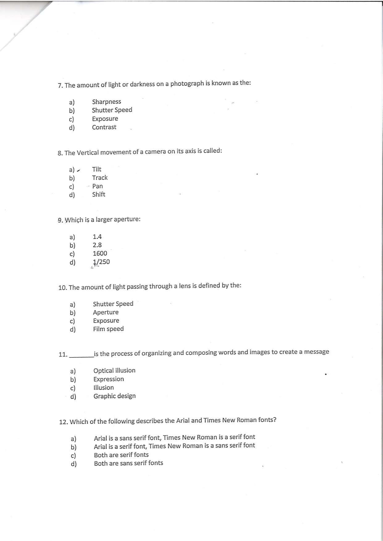 Question Paper of Exhibition Assistant ‘A’ at BITM, Kolkata (Advertisement No. 1/2022) - Page 3