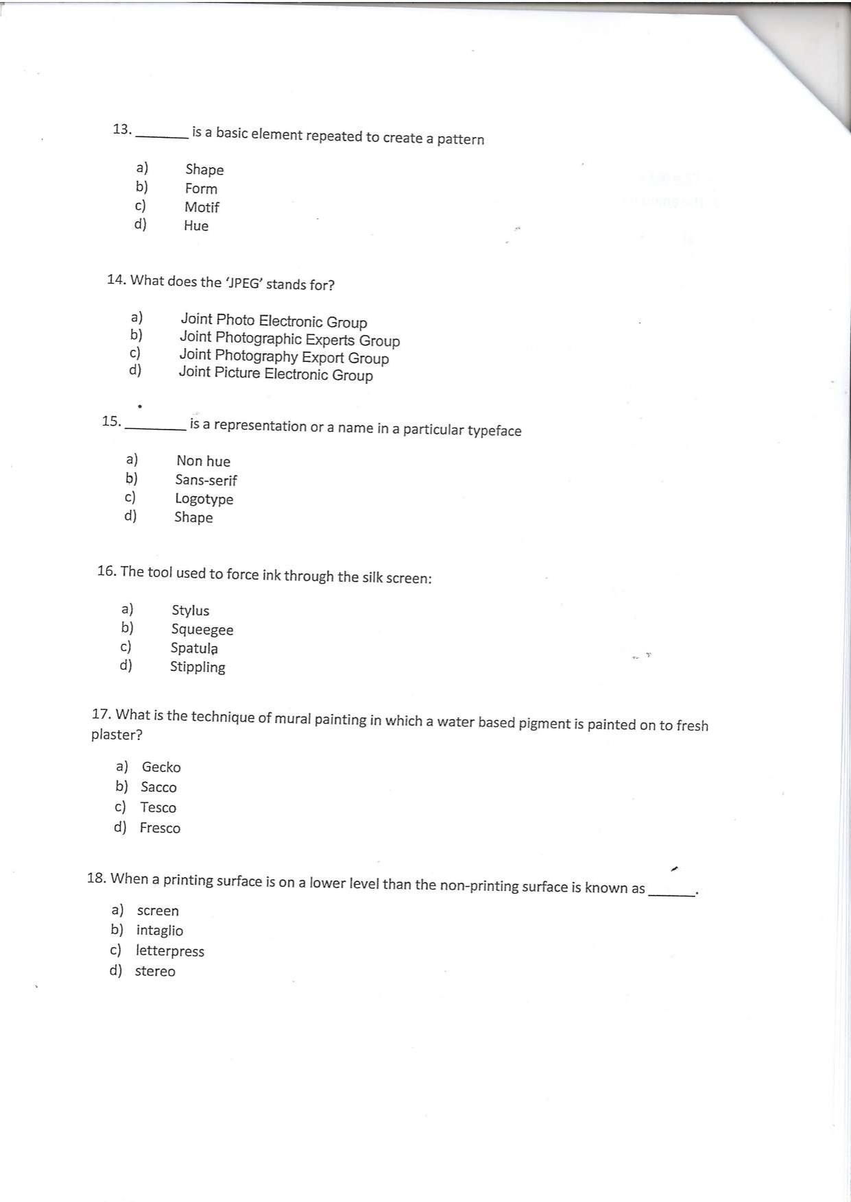 Question Paper of Exhibition Assistant ‘A’ at BITM, Kolkata (Advertisement No. 1/2022) - Page 4