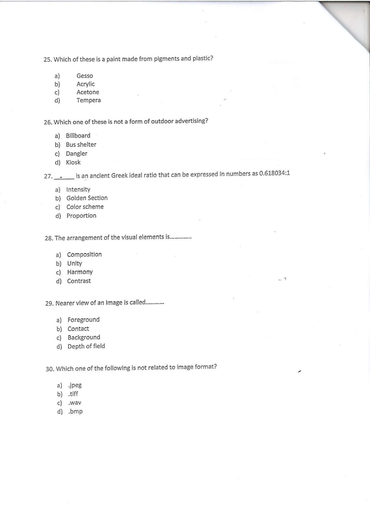 Question Paper of Exhibition Assistant ‘A’ at BITM, Kolkata (Advertisement No. 1/2022) - Page 6