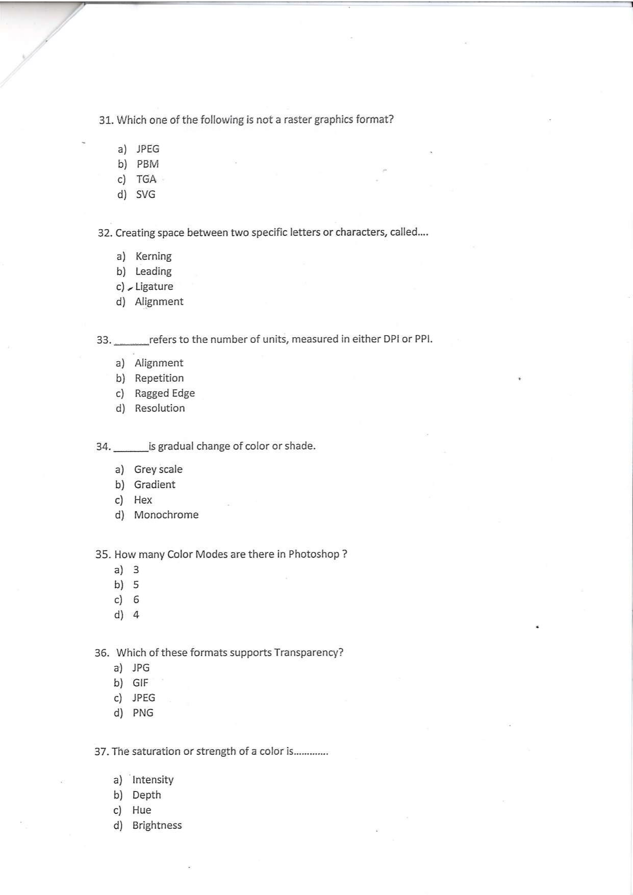 Question Paper of Exhibition Assistant ‘A’ at BITM, Kolkata (Advertisement No. 1/2022) - Page 7