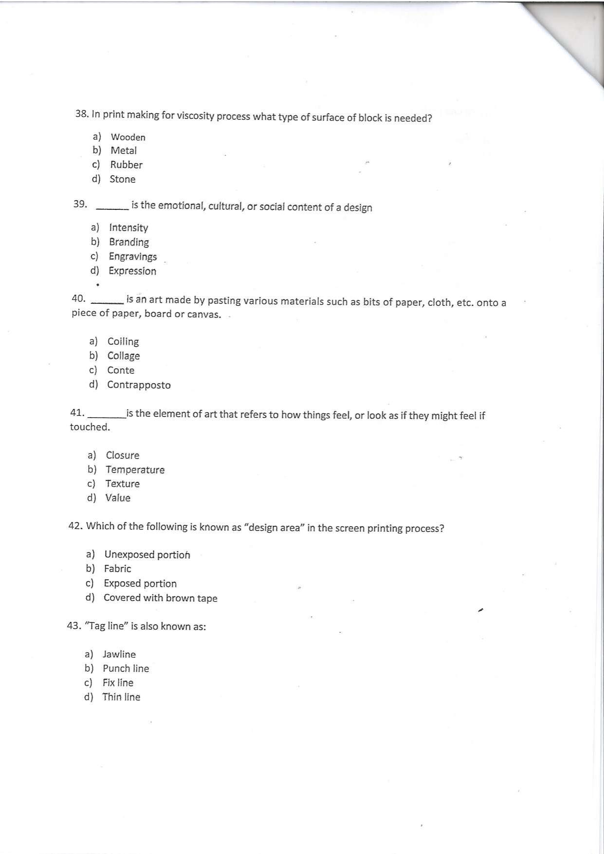 Question Paper of Exhibition Assistant ‘A’ at BITM, Kolkata (Advertisement No. 1/2022) - Page 8