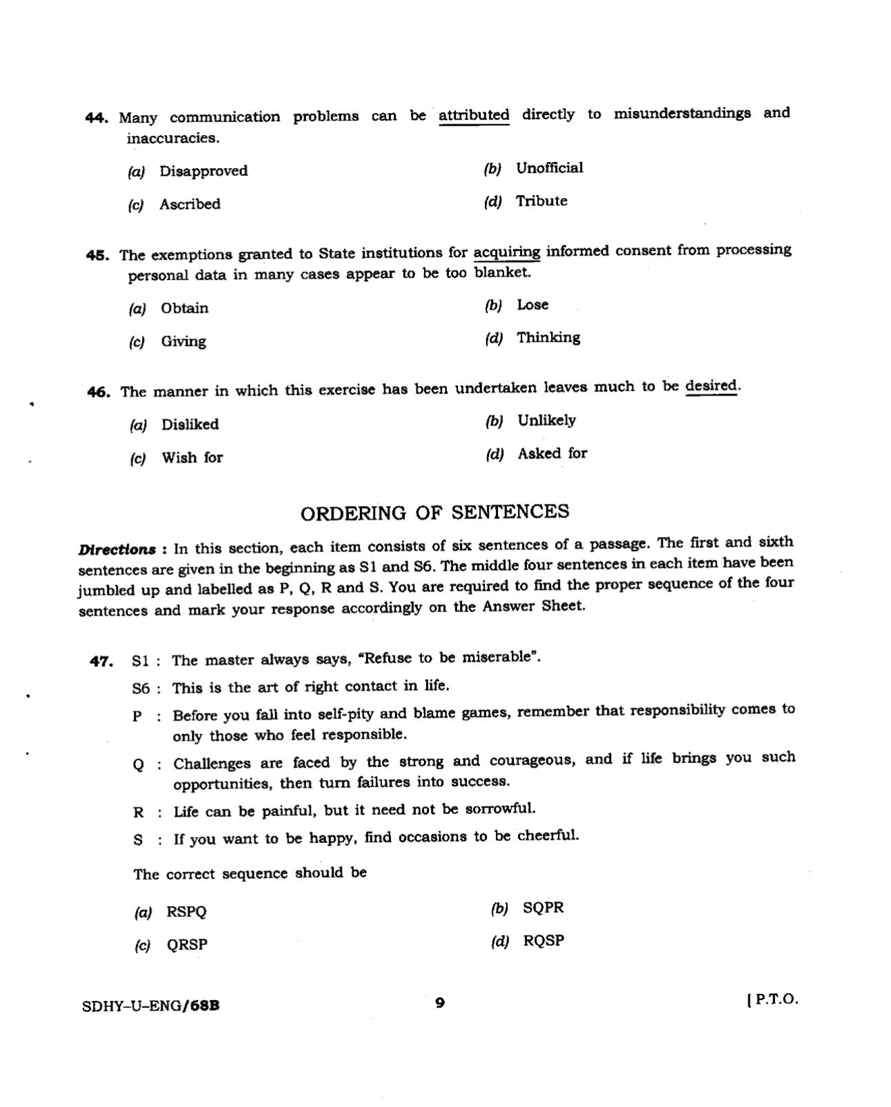 Visakhapatnam Cooperative Bank PO Previous Papers - Page 9