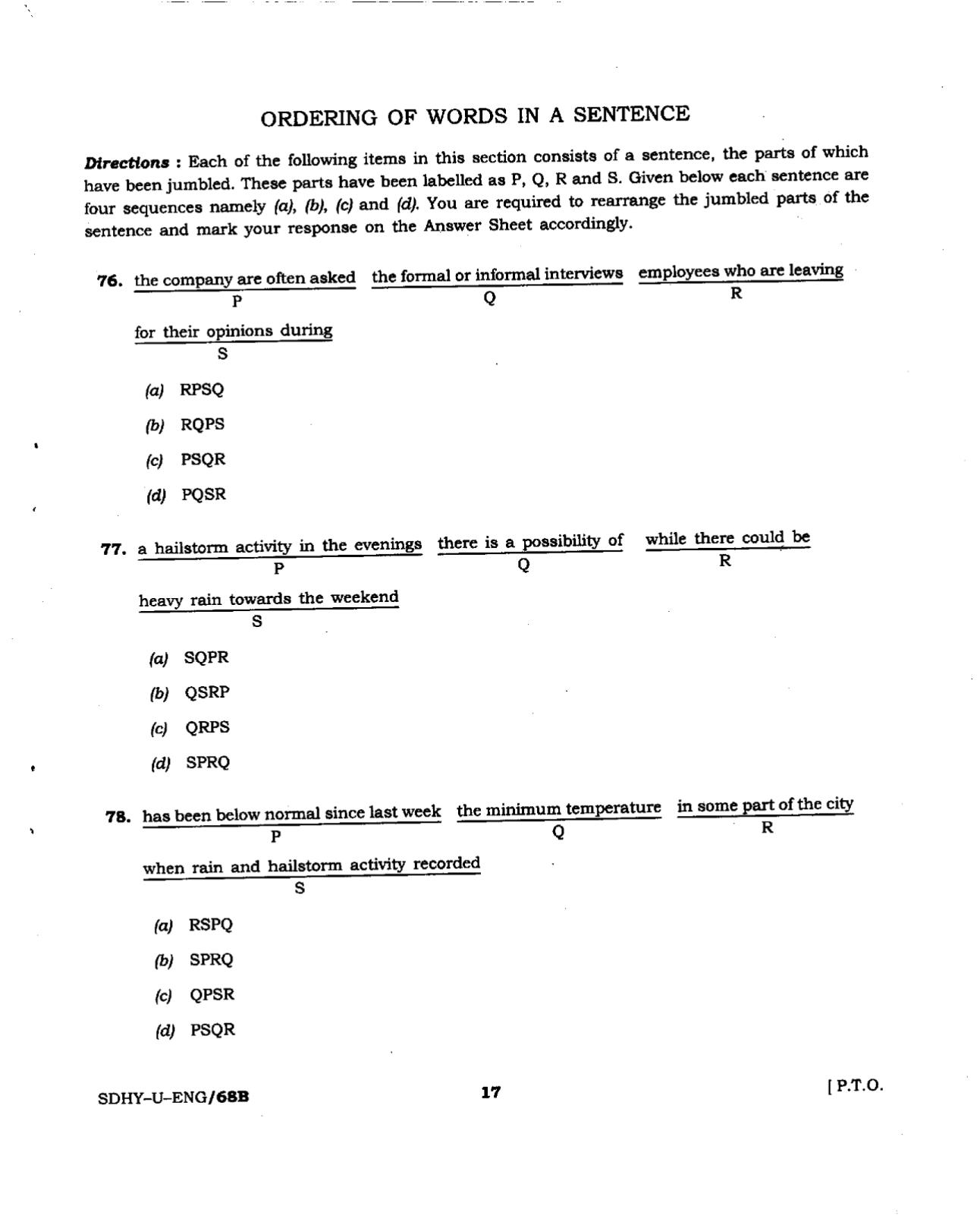 Visakhapatnam Cooperative Bank PO Previous Papers - Page 22