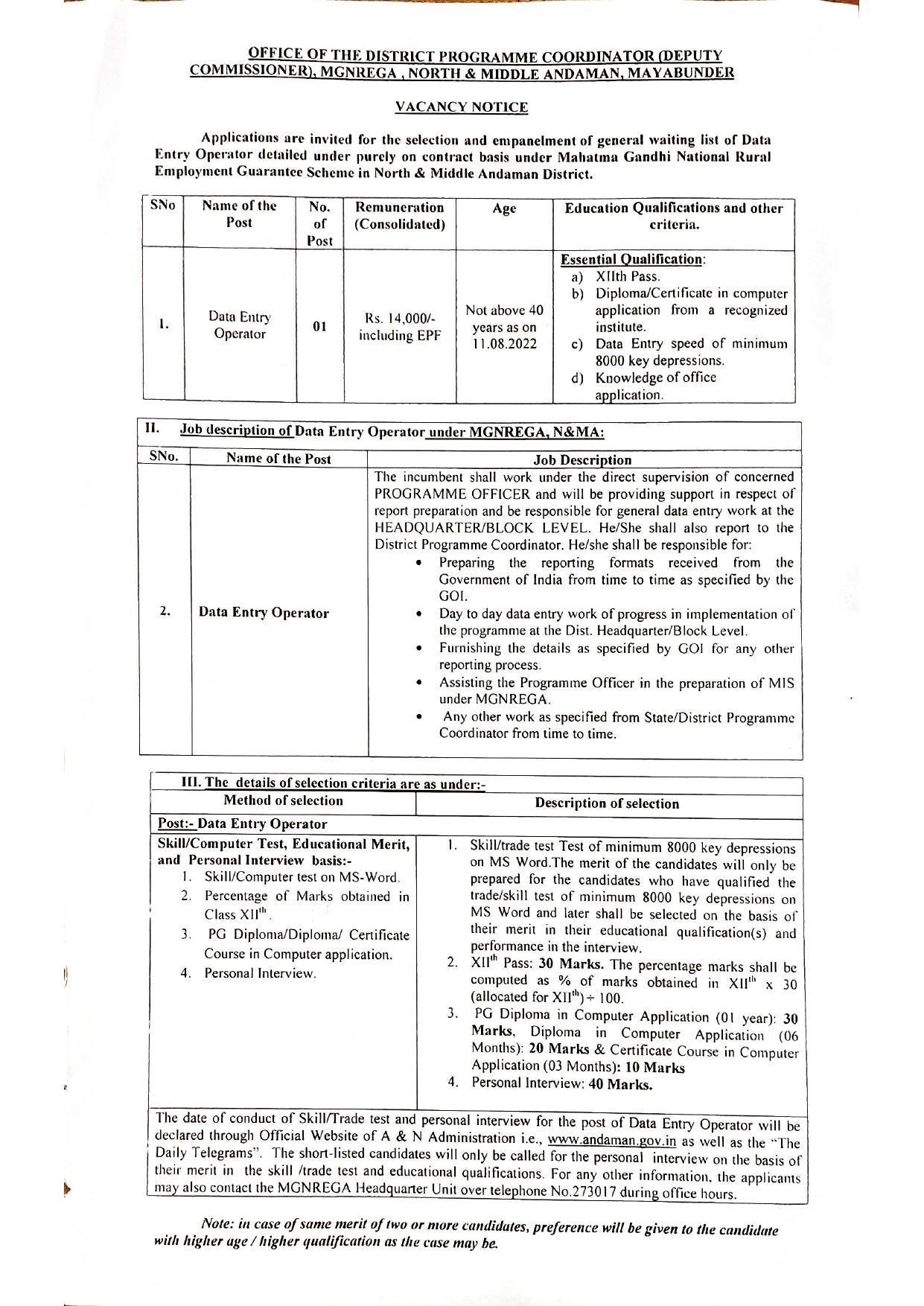MGNREGA Invites Application for Data Entry Operator Recruitment 2022 - Page 3