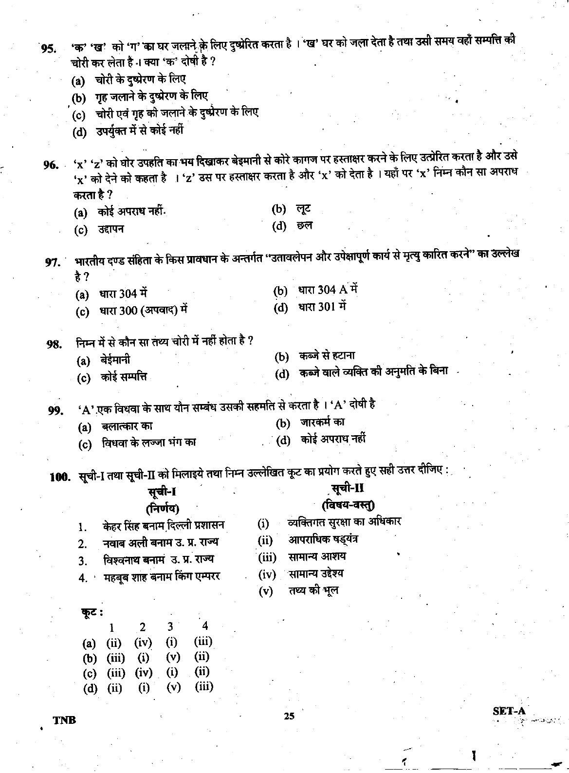 Uttarakhand Judicial Service Civil Judge (Junior Division) Exam-2008 -  Pre Examination - Page 25
